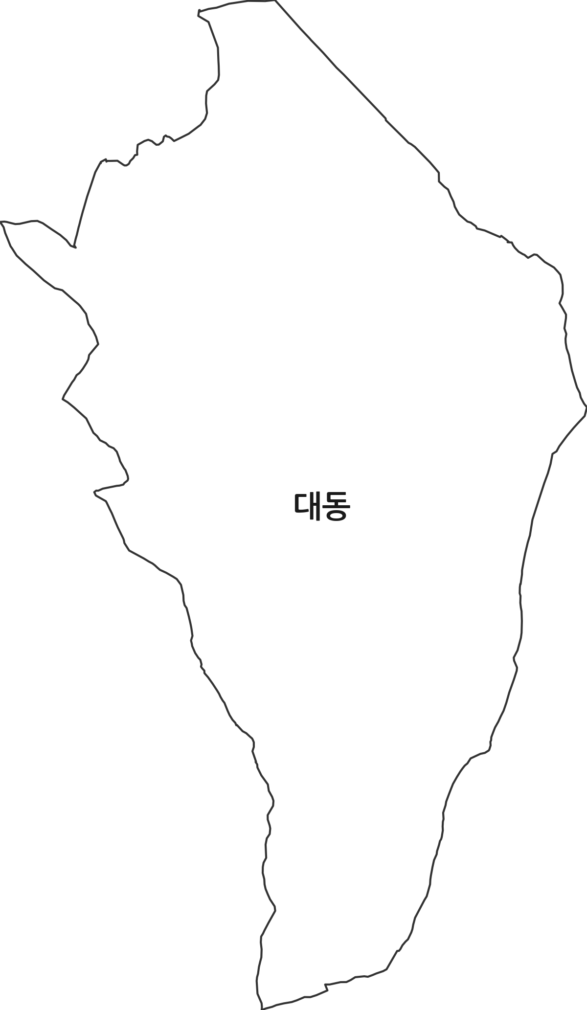 경상북도 경산시 대동 법정동 행정구역 경계 지도