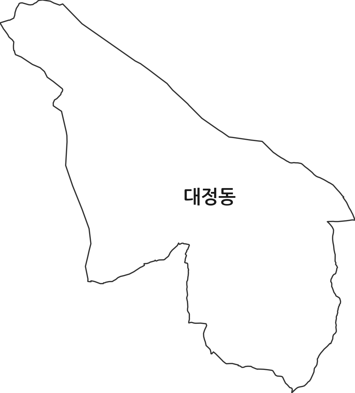 경상북도 경산시 대정동 법정동 행정구역 경계 지도