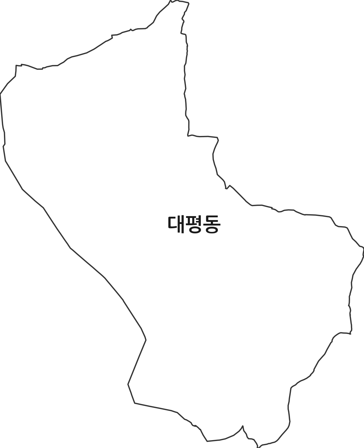 경상북도 경산시 대평동 법정동 행정구역 경계 지도