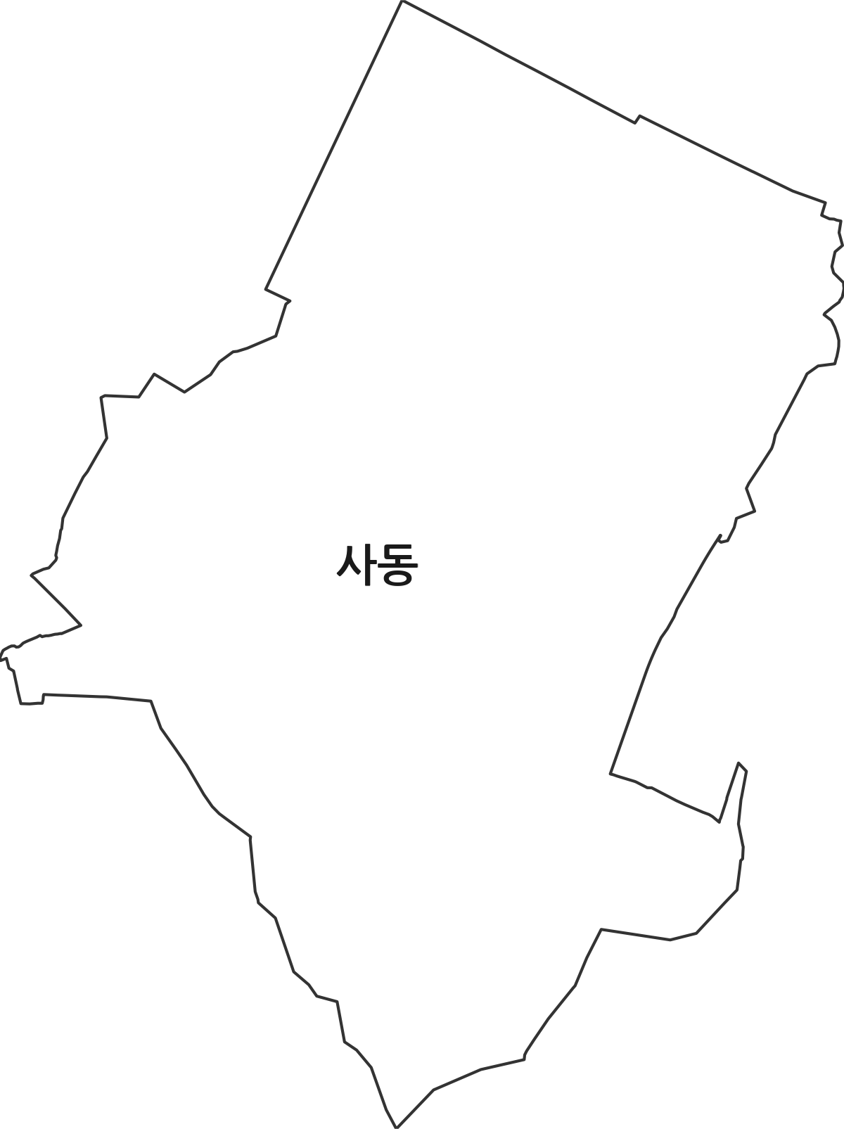 경상북도 경산시 사동 법정동 행정구역 경계 지도