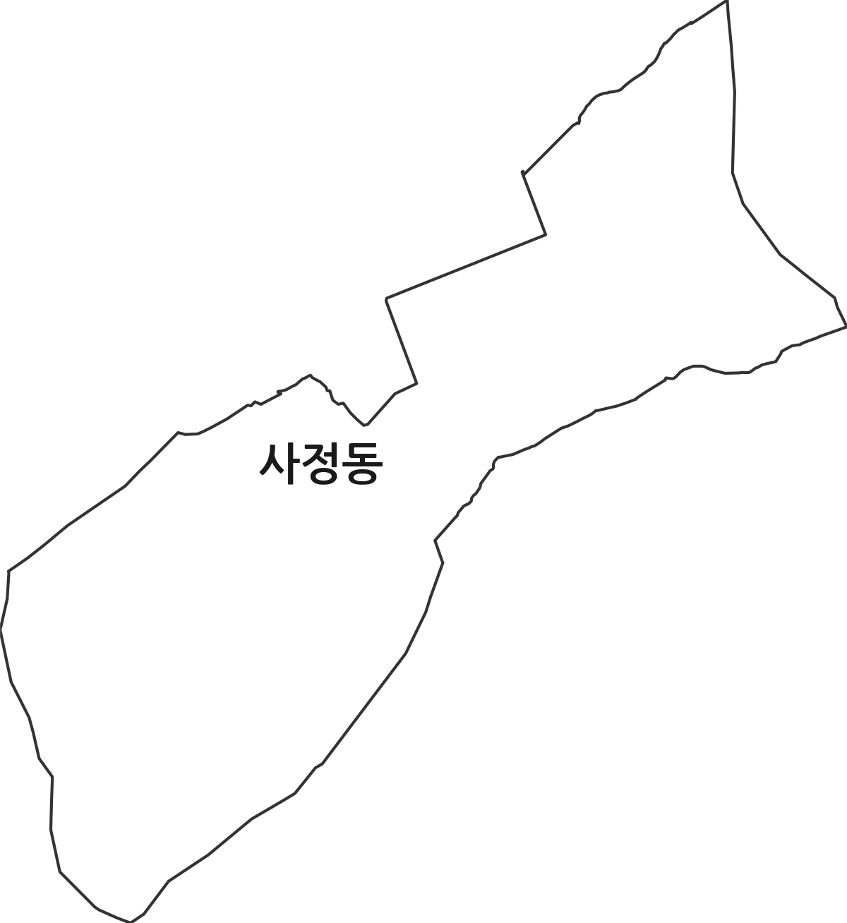 경상북도 경산시 사정동 법정동 행정구역 경계 지도
