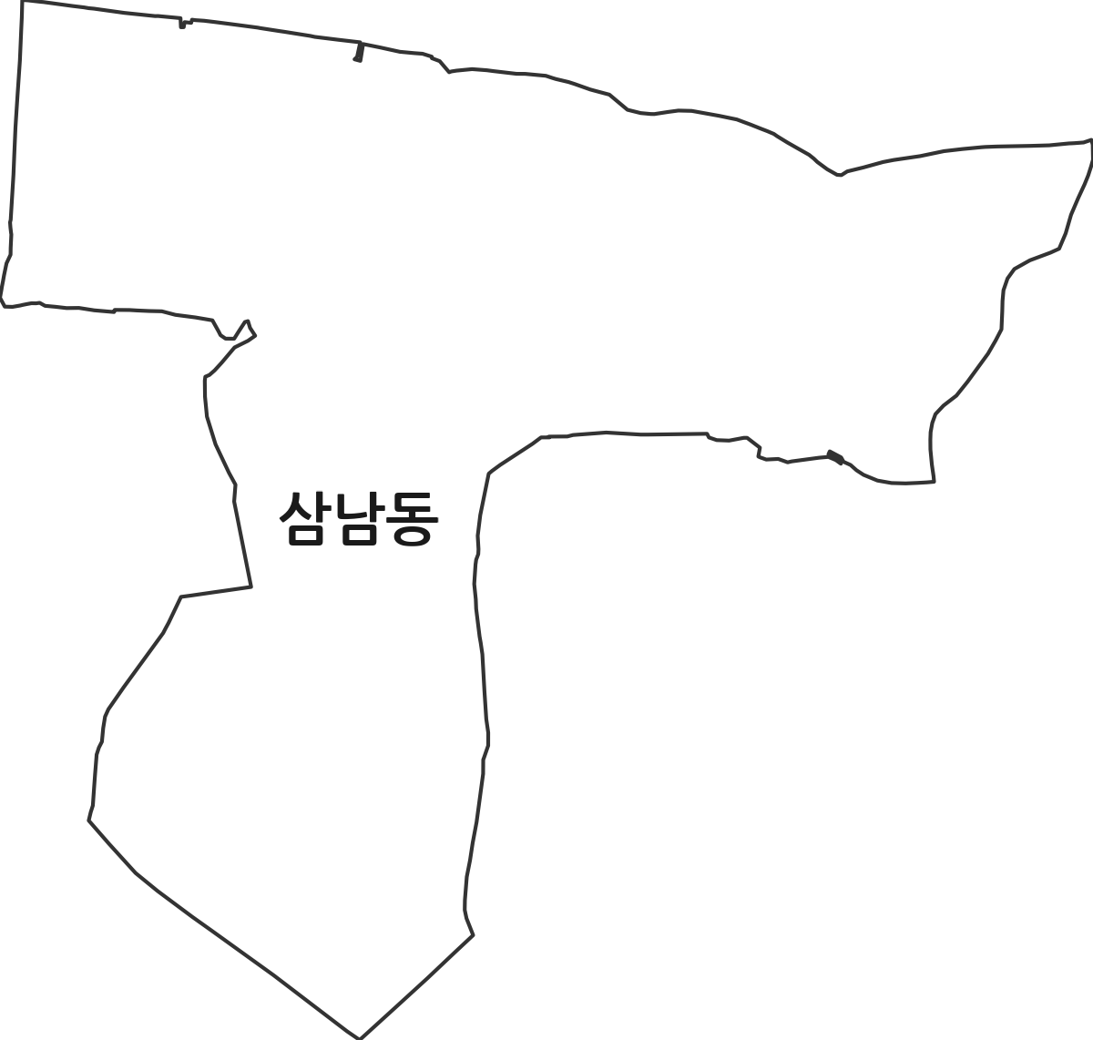 경상북도 경산시 삼남동 법정동 행정구역 경계 지도