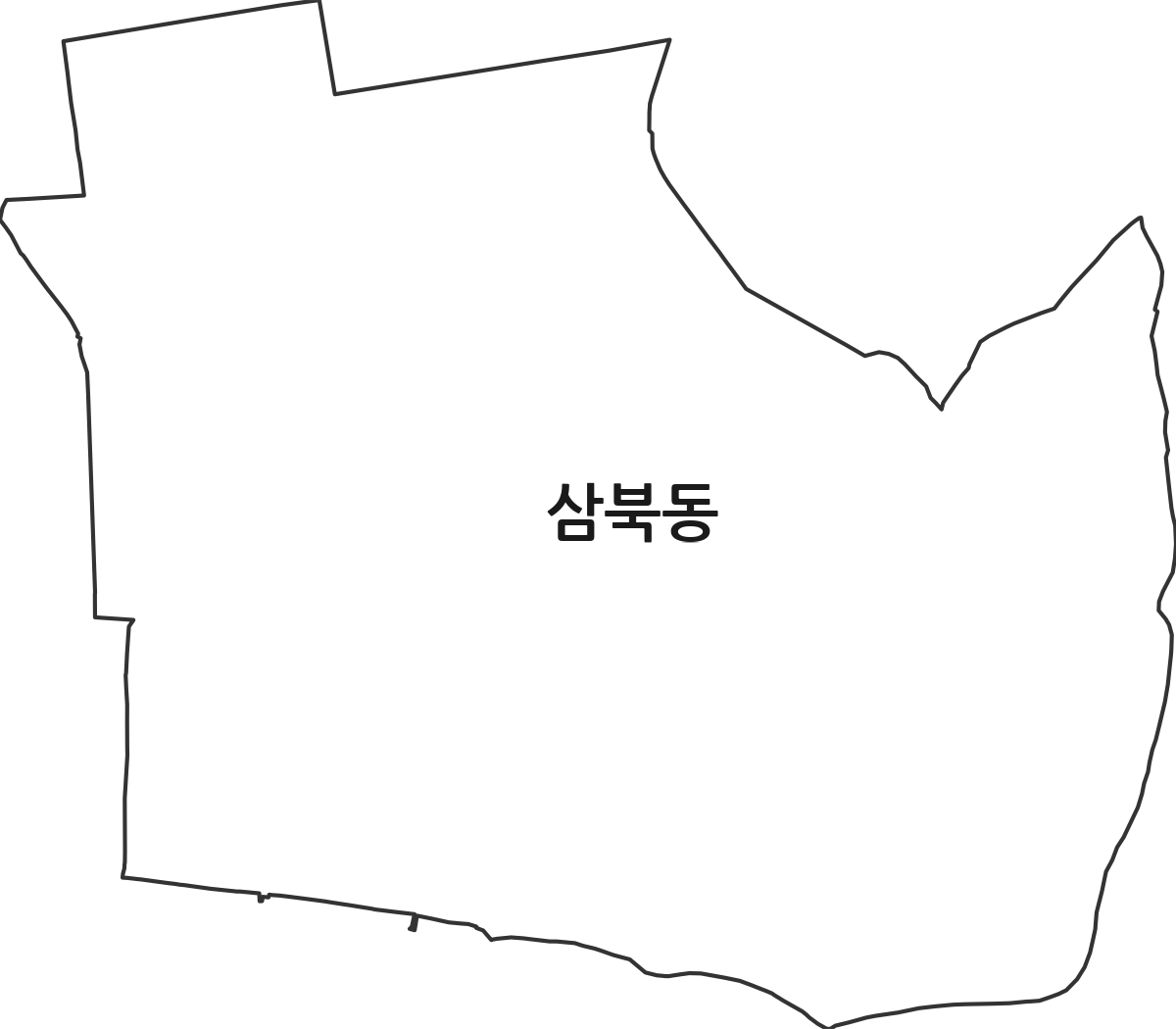 경상북도 경산시 삼북동 법정동 행정구역 경계 지도