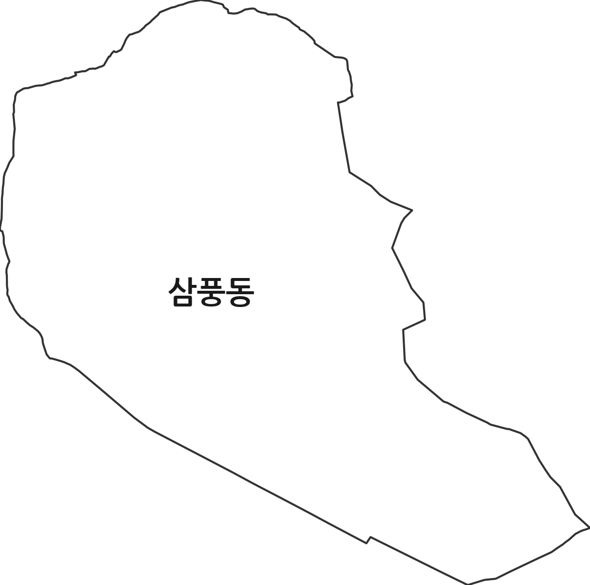 경상북도 경산시 삼풍동 법정동 행정구역 경계 지도