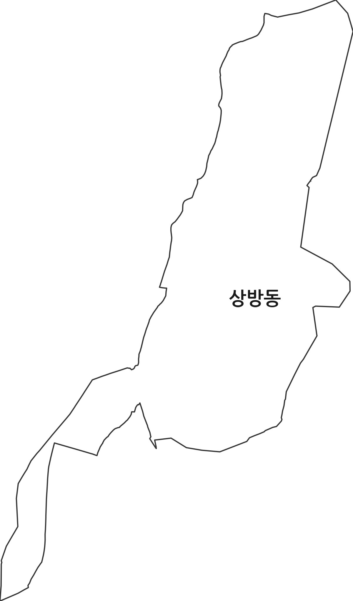 경상북도 경산시 상방동 법정동 행정구역 경계 지도