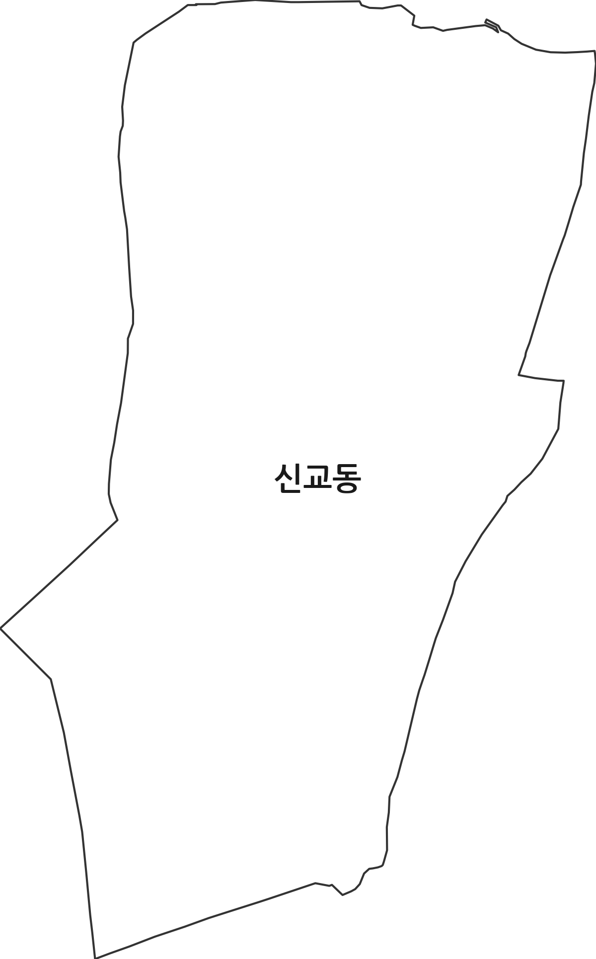경상북도 경산시 신교동 법정동 행정구역 경계 지도