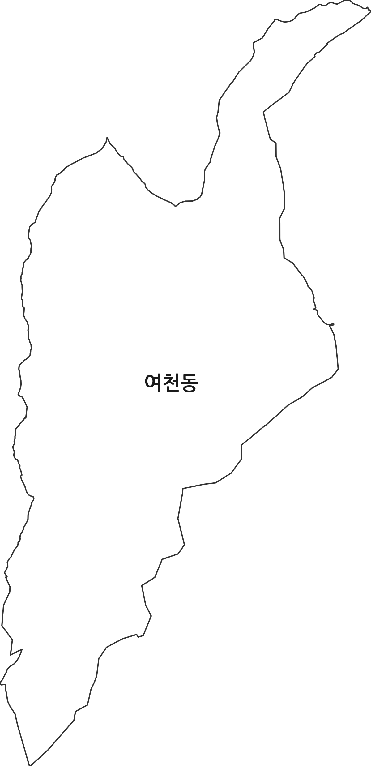 경상북도 경산시 여천동 법정동 행정구역 경계 지도