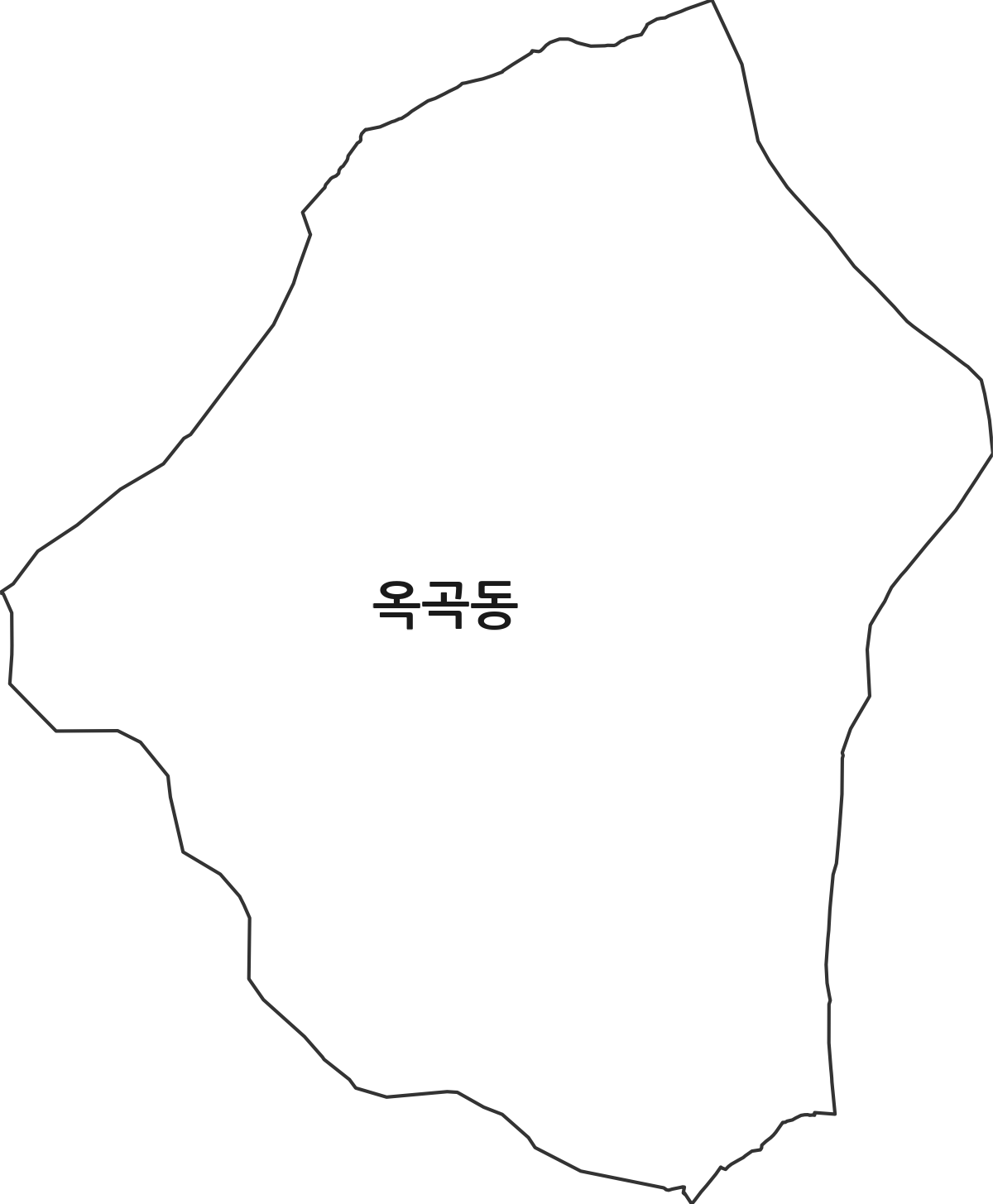 경상북도 경산시 옥곡동 법정동 행정구역 경계 지도