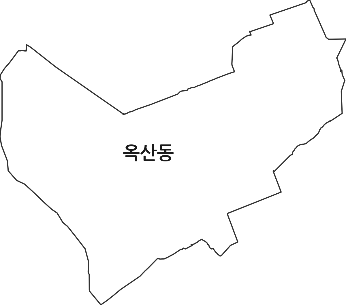 경상북도 경산시 옥산동 법정동 행정구역 경계 지도