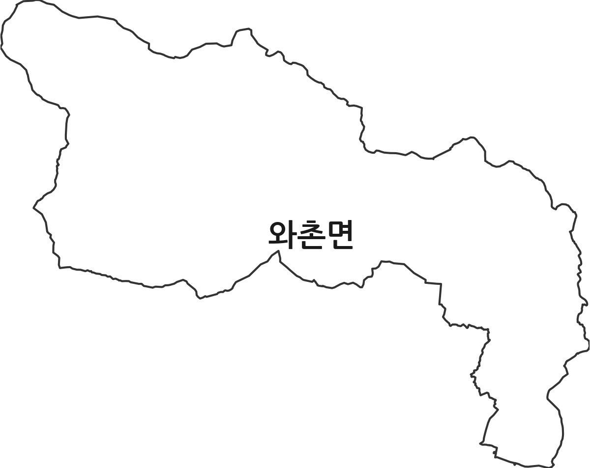 경상북도 경산시 와촌면 법정동 행정구역 경계 지도