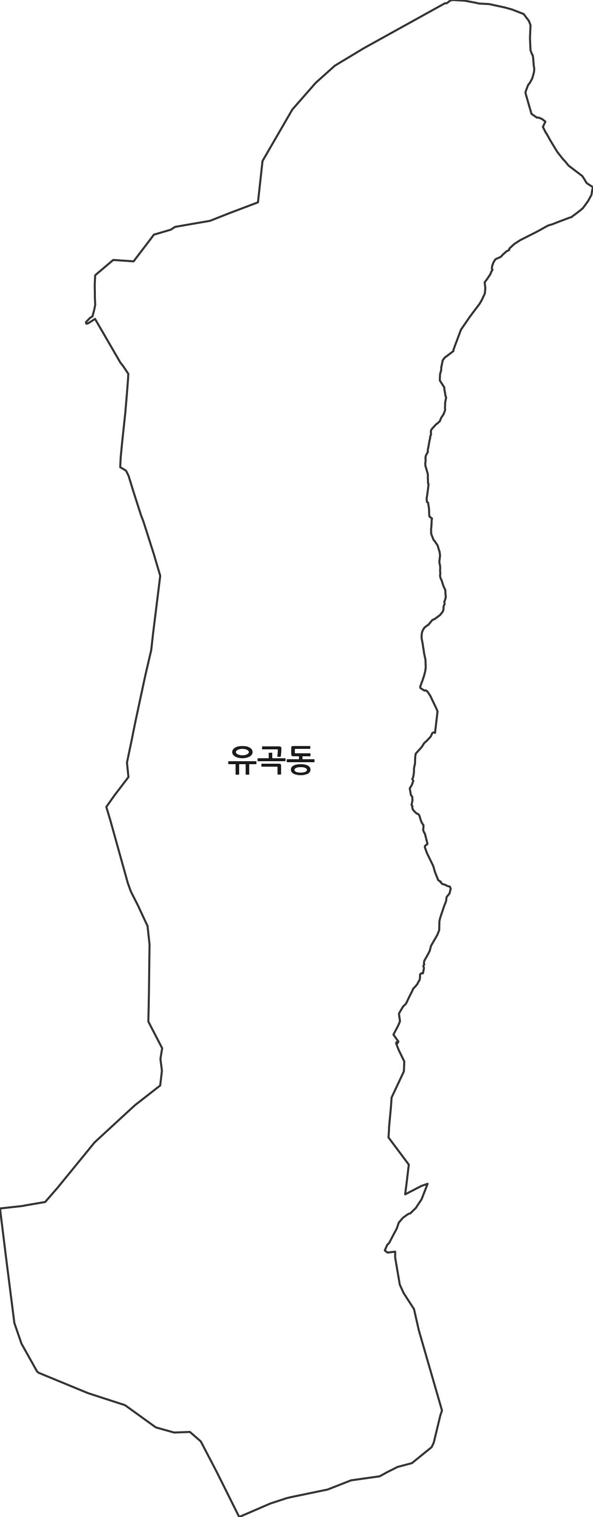 경상북도 경산시 유곡동 법정동 행정구역 경계 지도