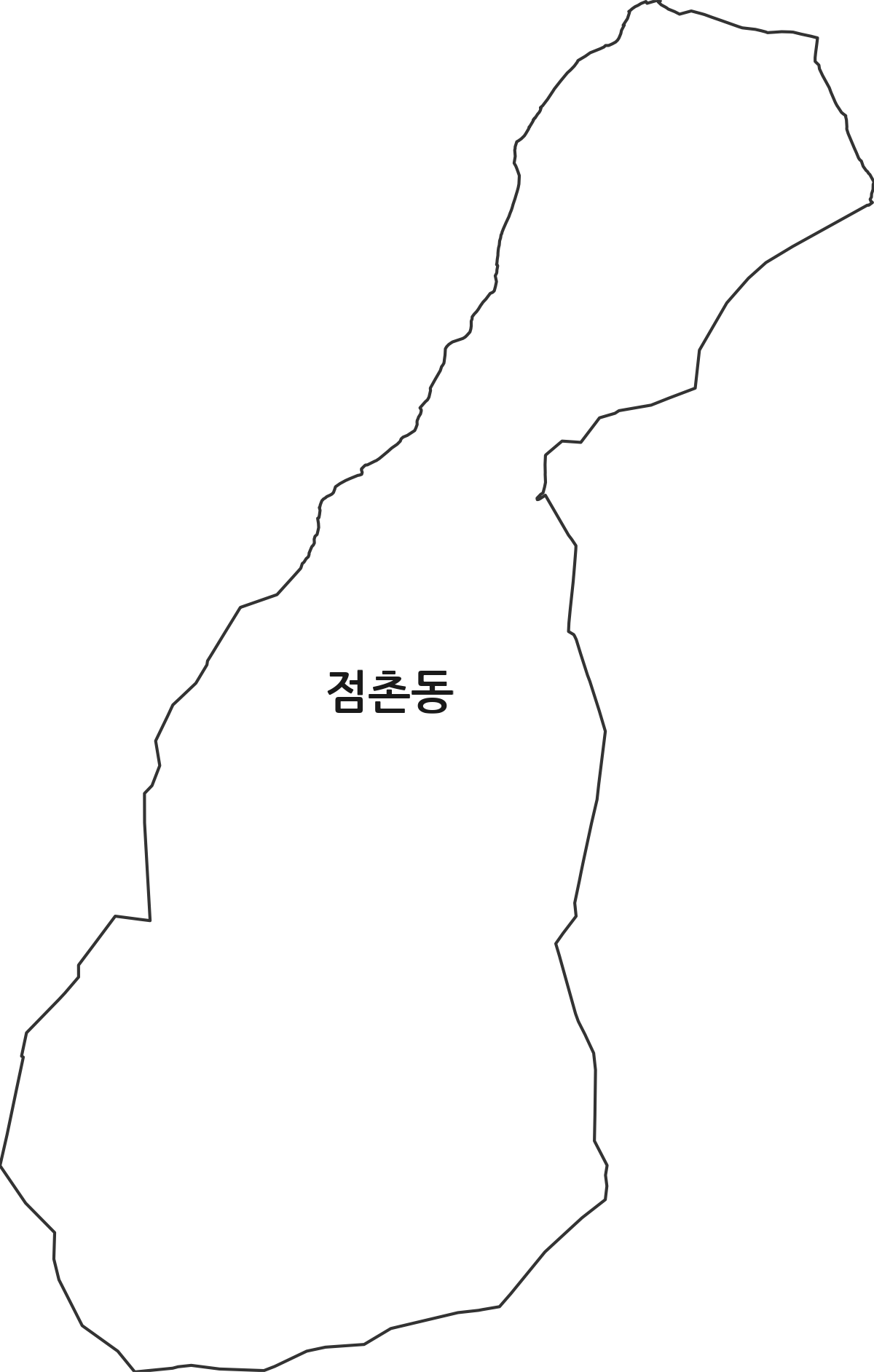 경상북도 경산시 점촌동 법정동 행정구역 경계 지도