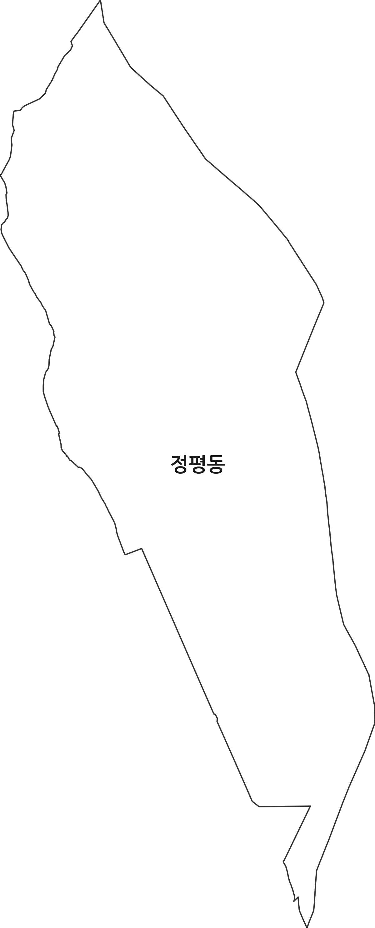 경상북도 경산시 정평동 법정동 행정구역 경계 지도