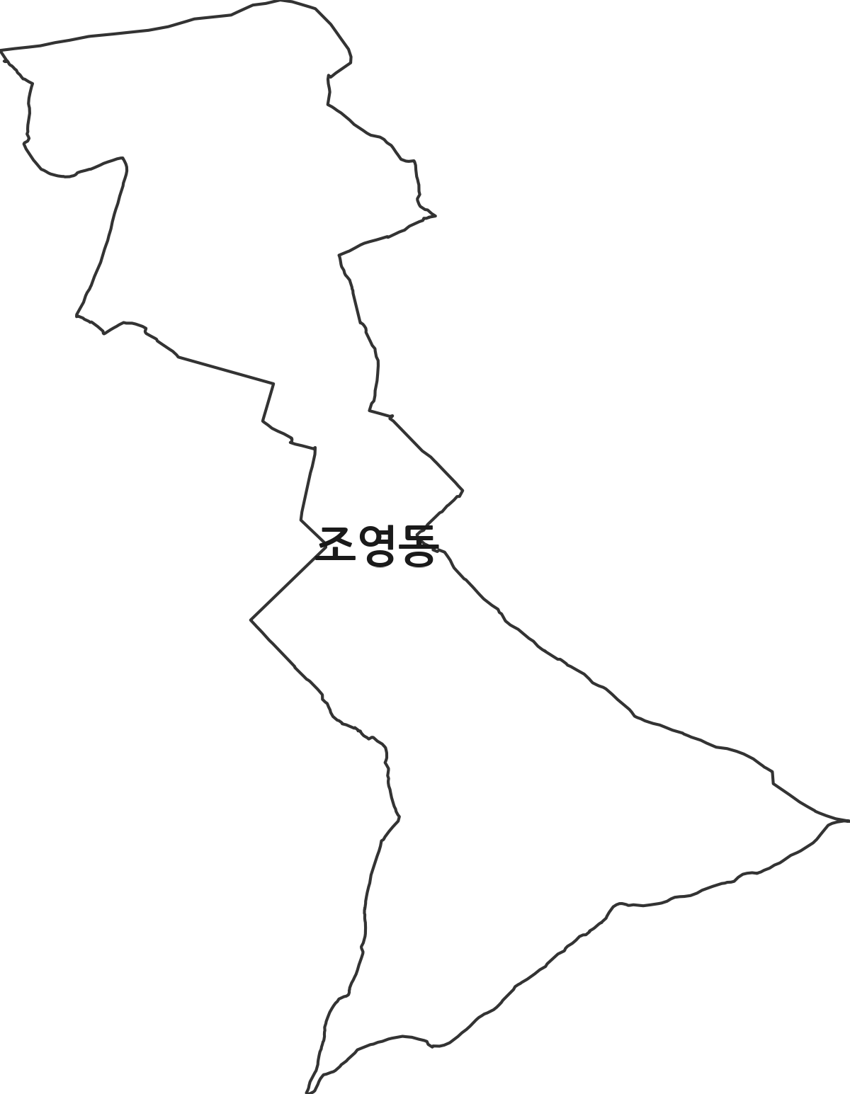 경상북도 경산시 조영동 법정동 행정구역 경계 지도