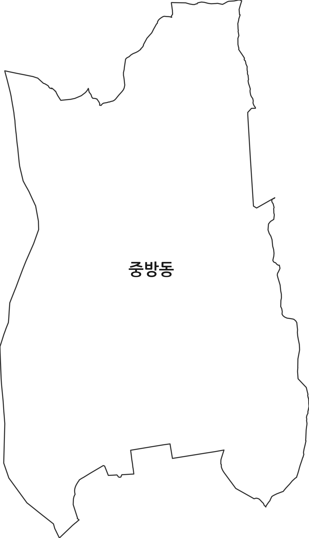 경상북도 경산시 중방동 법정동 행정구역 경계 지도