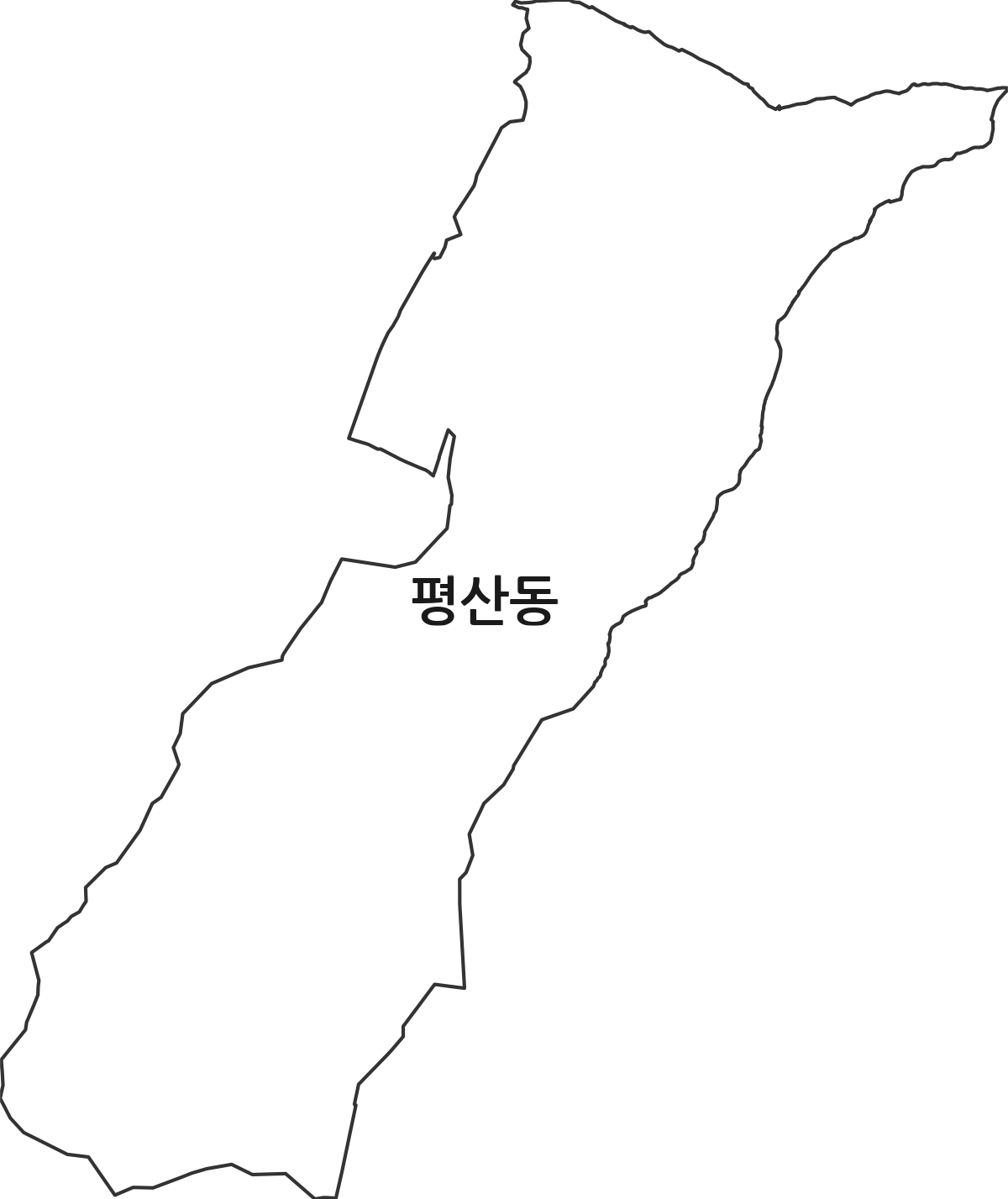 경상북도 경산시 평산동 법정동 행정구역 경계 지도