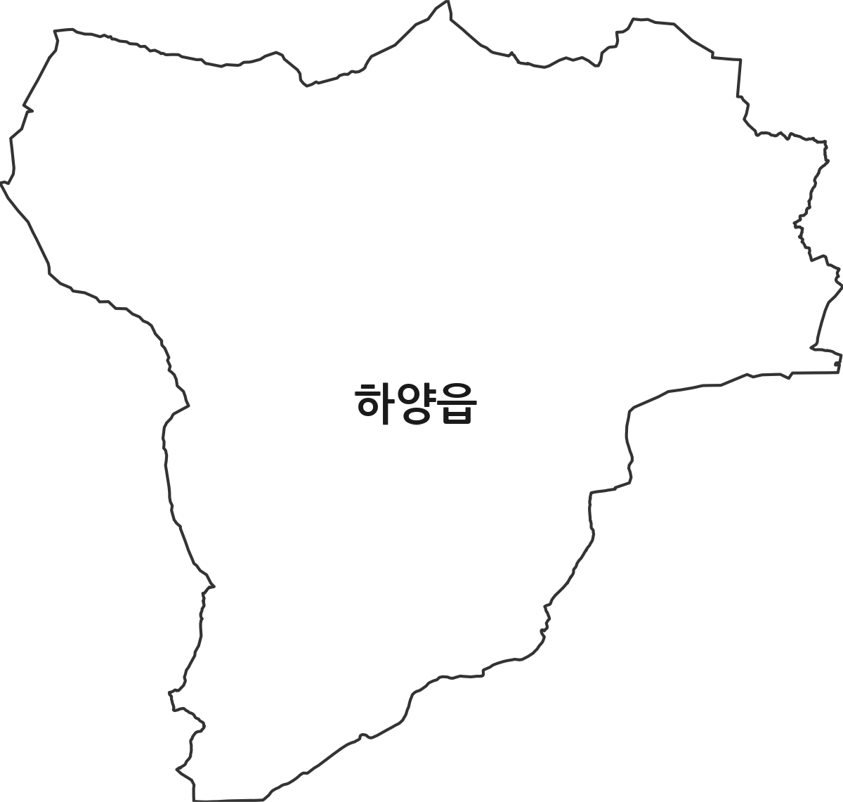 경상북도 경산시 하양읍 법정동 행정구역 경계 지도