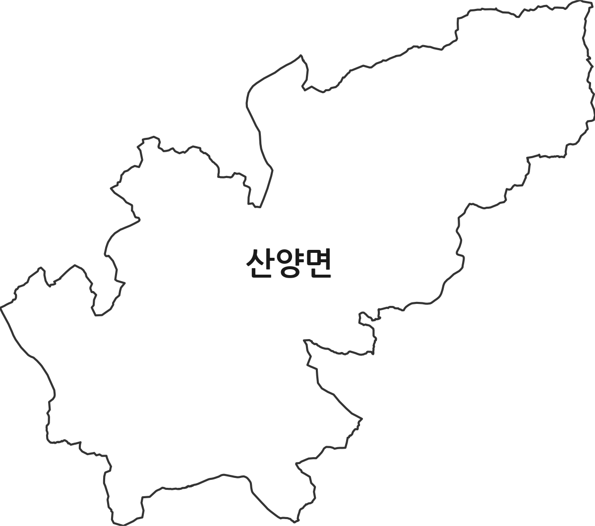 경상북도 문경시 산양면 행정동 행정구역 경계 지도