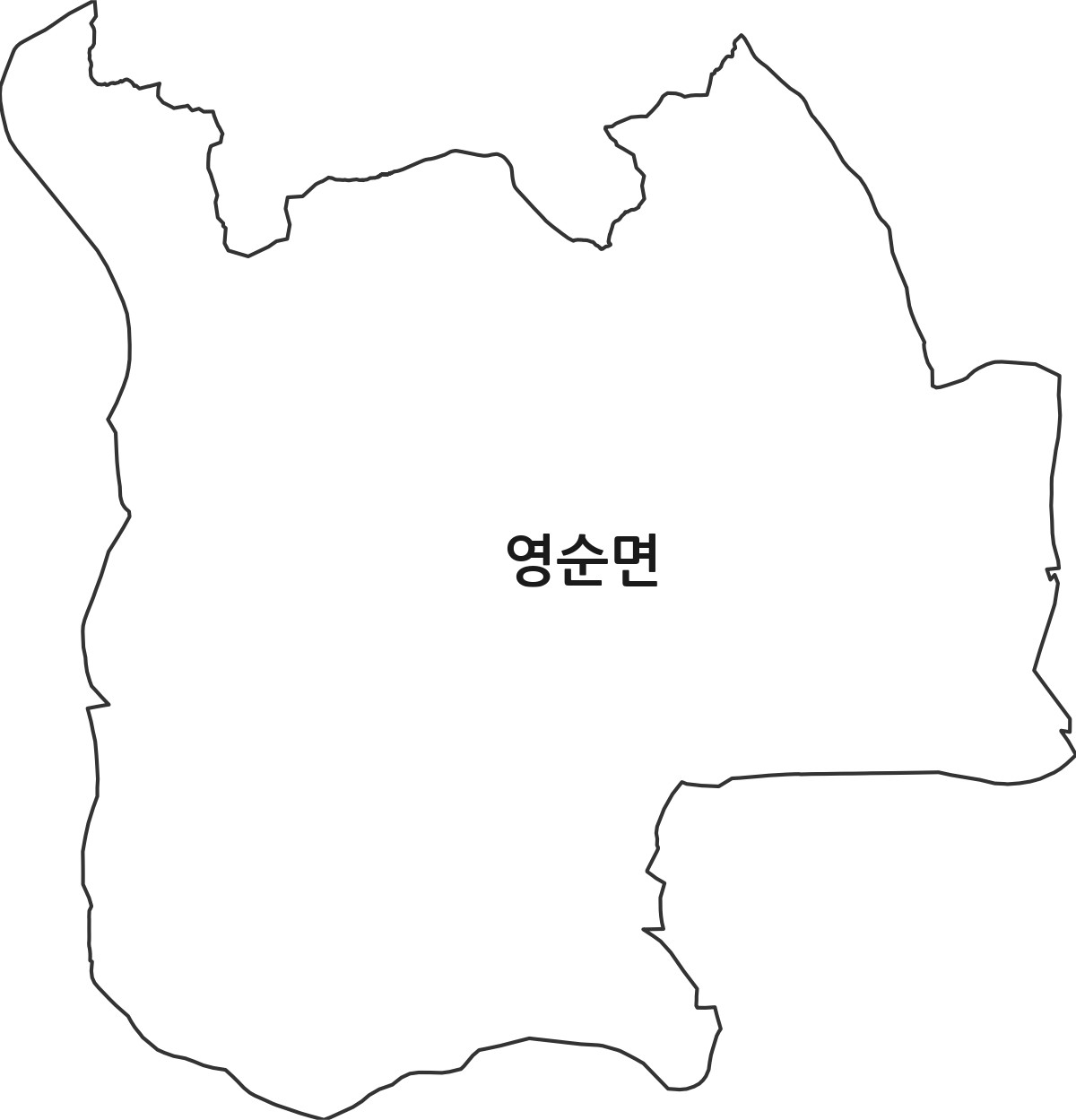 경상북도 문경시 영순면 행정동 행정구역 경계 지도