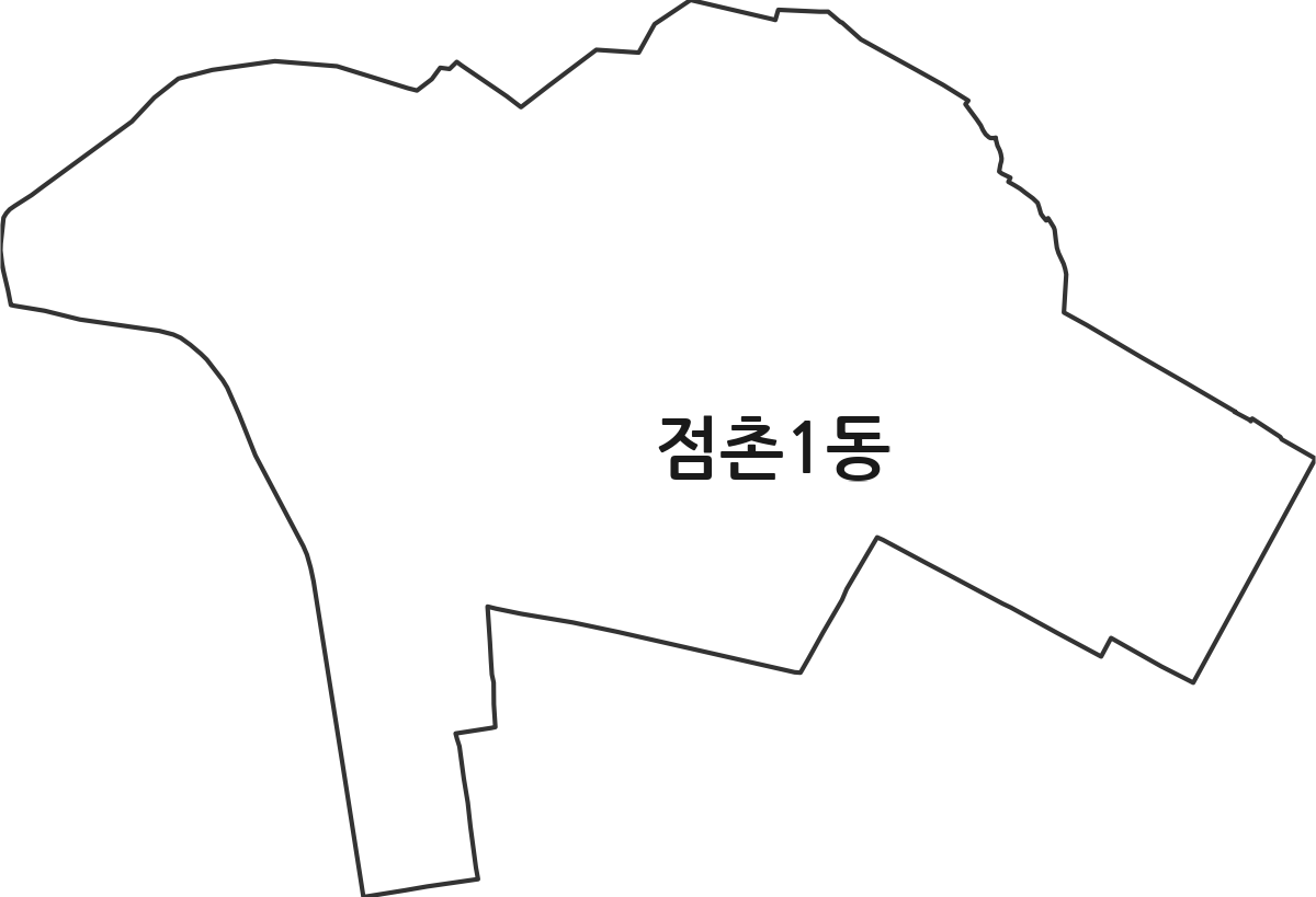 경상북도 문경시 점촌1동 행정동 행정구역 경계 지도