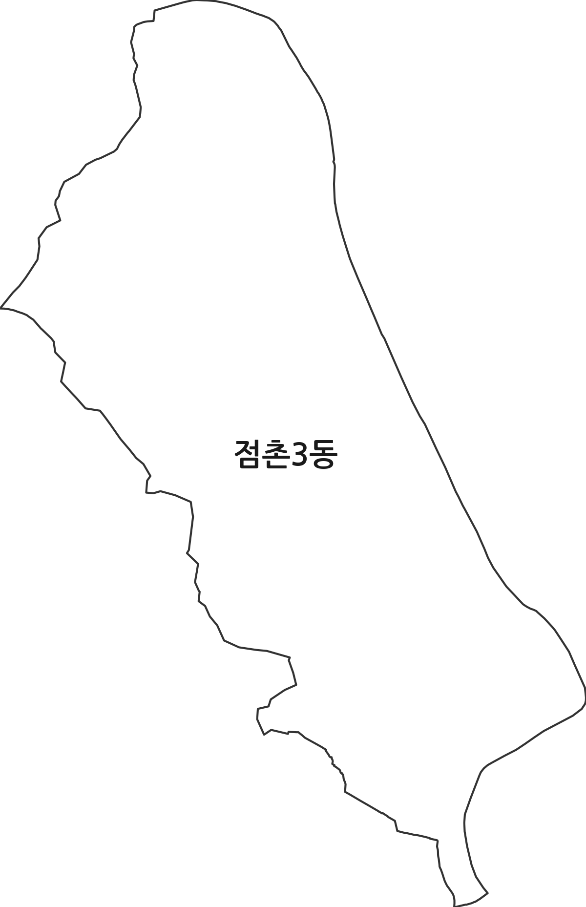 경상북도 문경시 점촌3동 행정동 행정구역 경계 지도