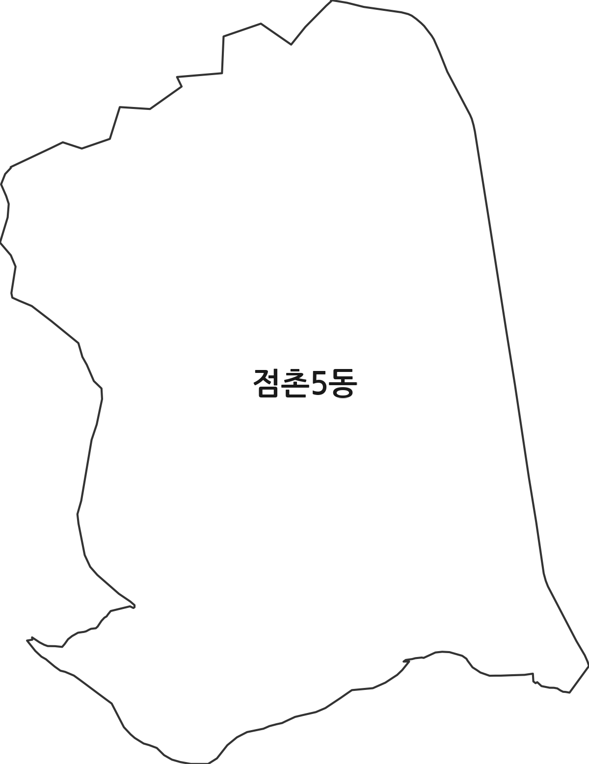 경상북도 문경시 점촌5동 행정동 행정구역 경계 지도