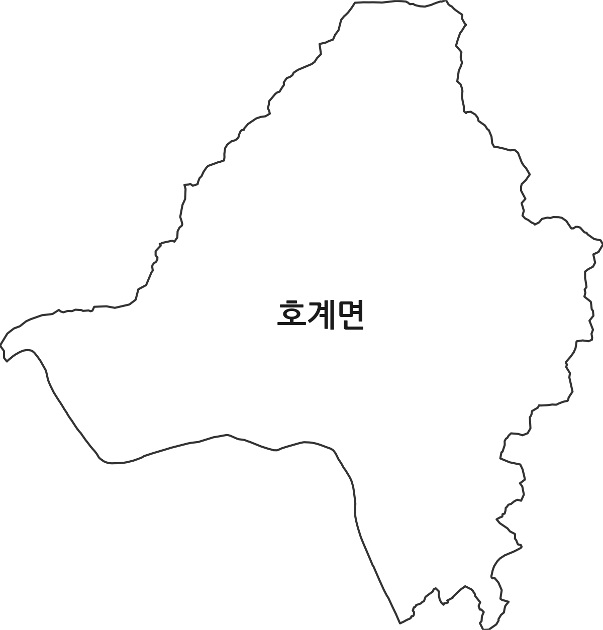 경상북도 문경시 호계면 행정동 행정구역 경계 지도