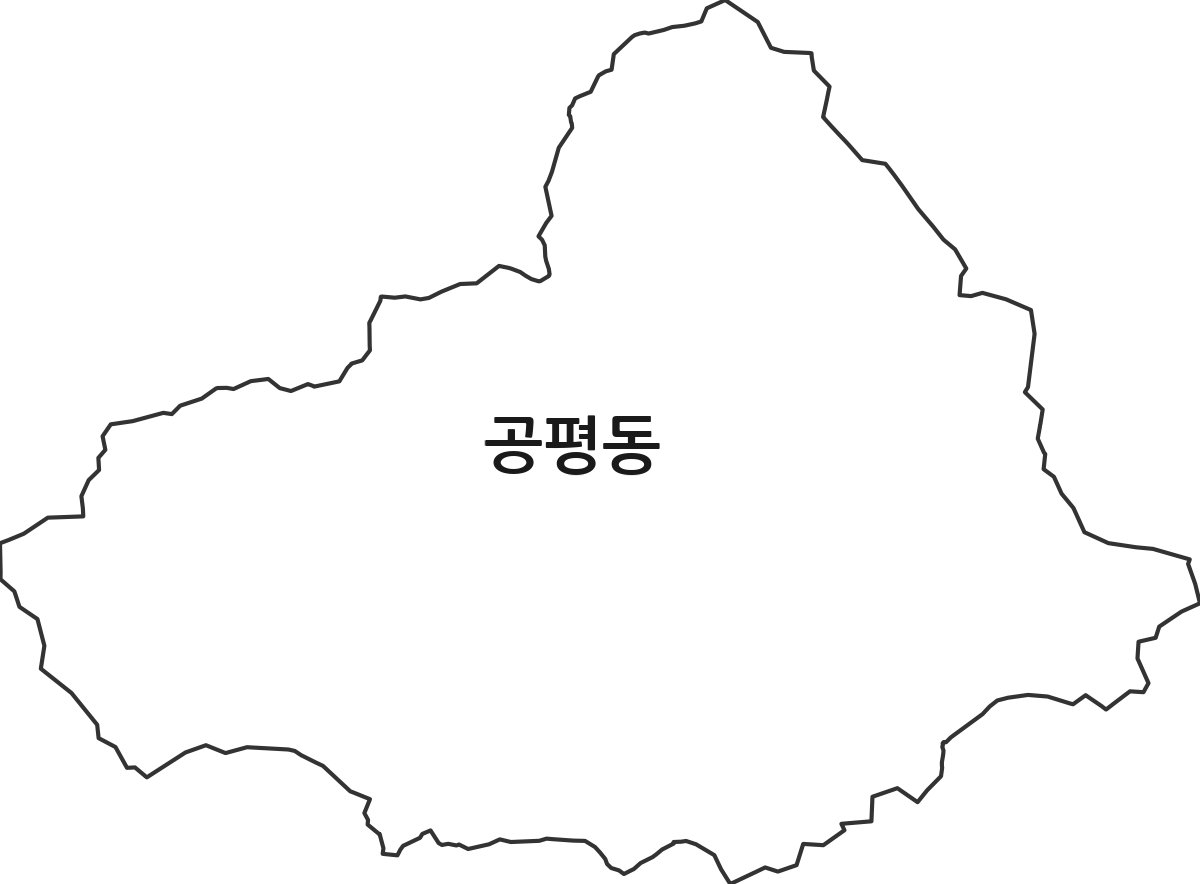 경상북도 문경시 공평동 법정동 행정구역 경계 지도