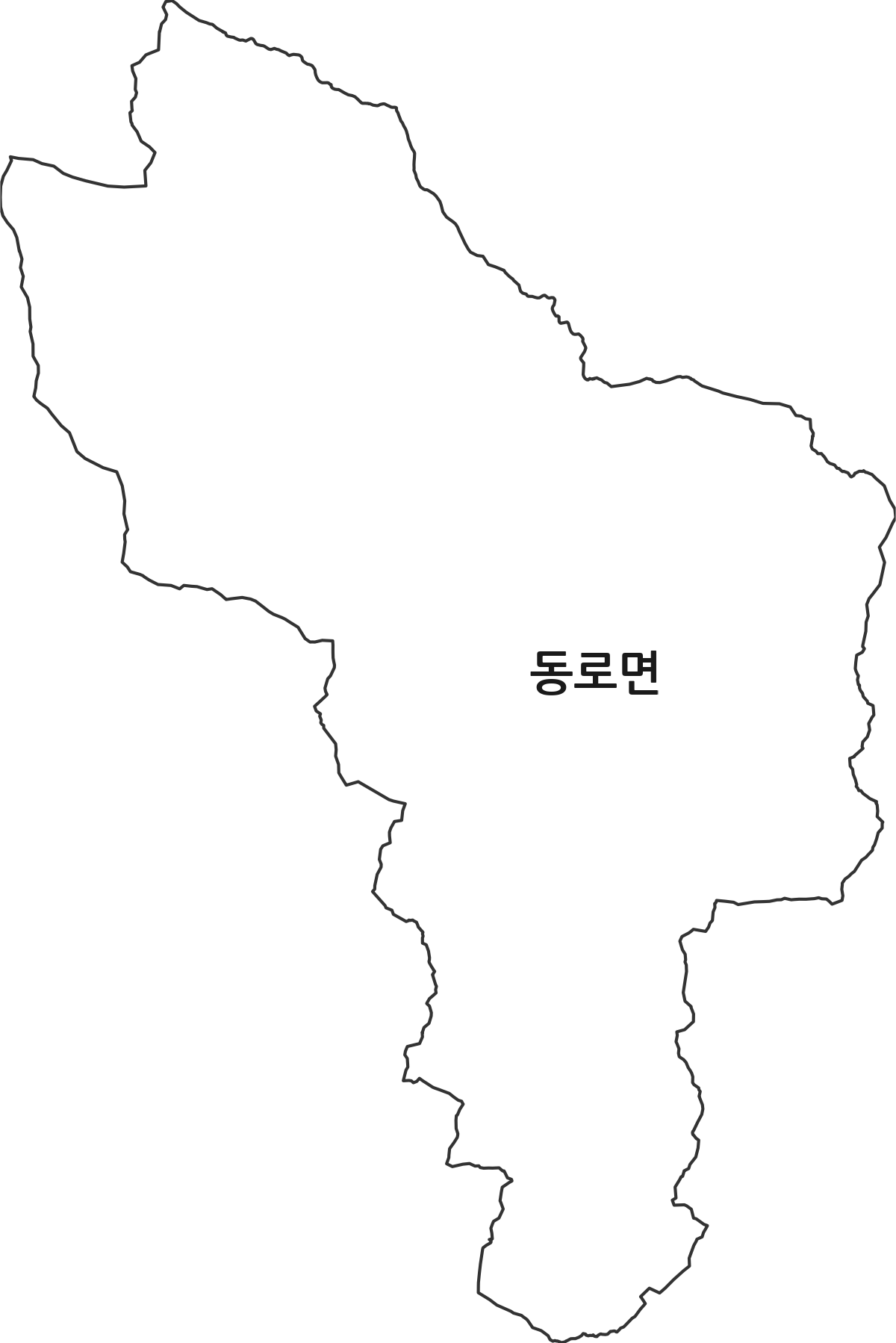 경상북도 문경시 동로면 법정동 행정구역 경계 지도