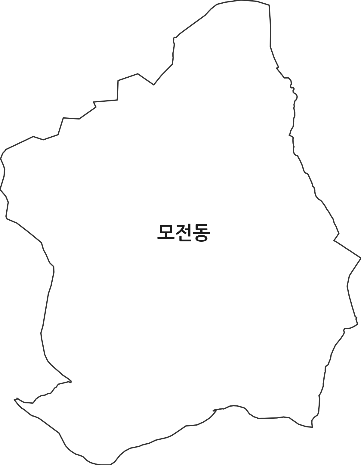 경상북도 문경시 모전동 법정동 행정구역 경계 지도