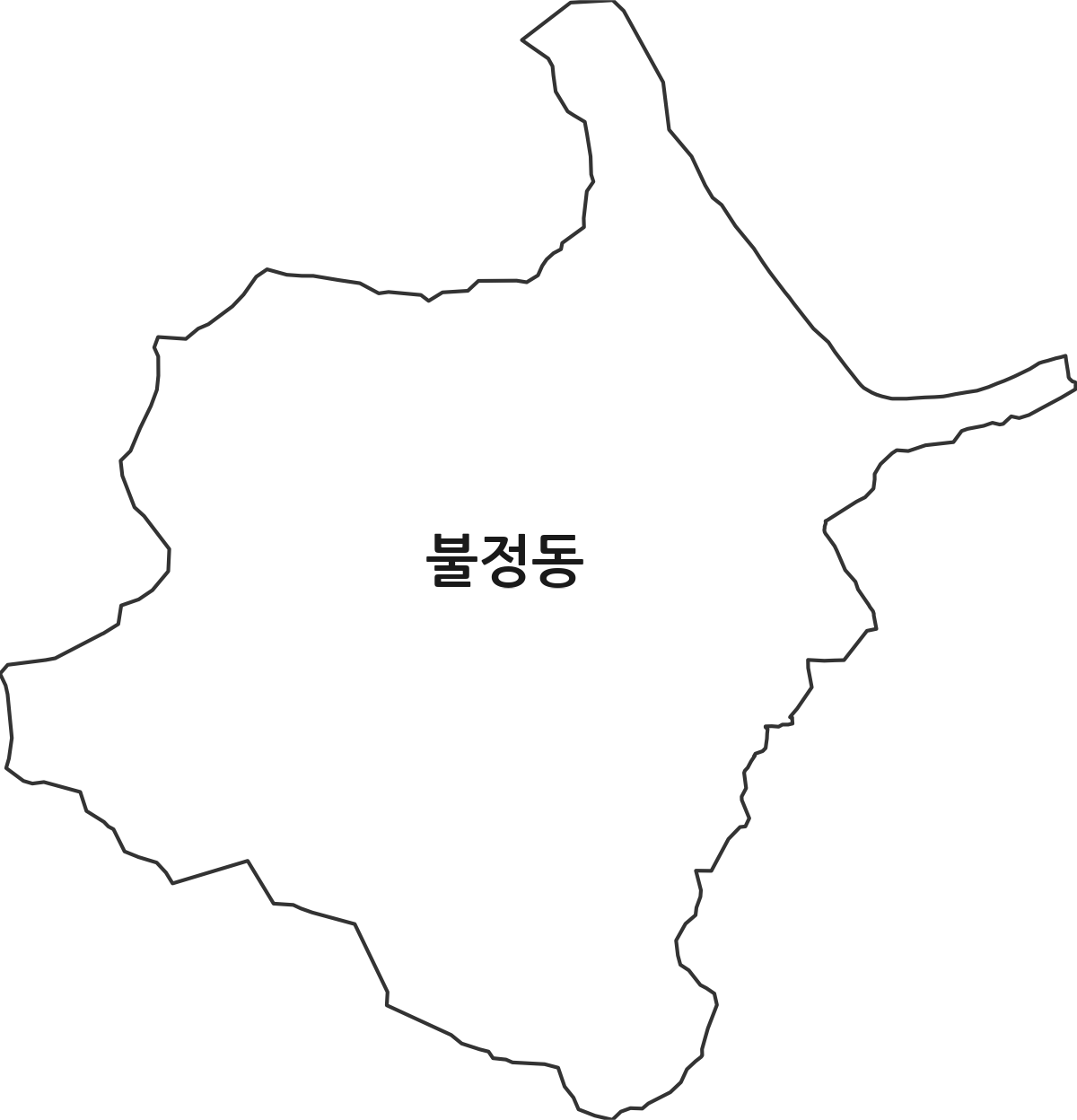 경상북도 문경시 불정동 법정동 행정구역 경계 지도