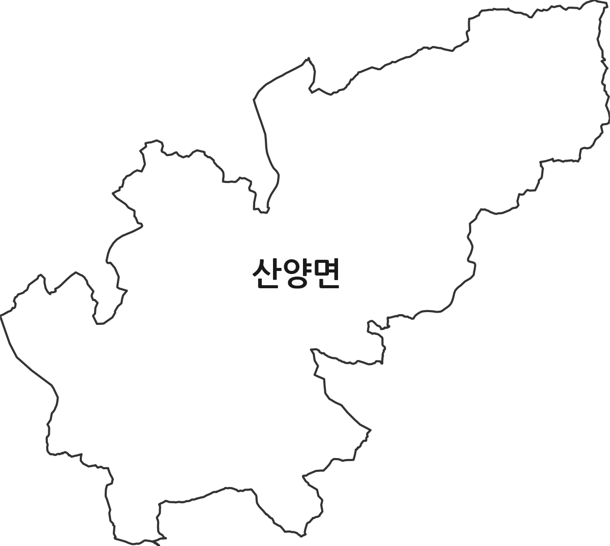 경상북도 문경시 산양면 법정동 행정구역 경계 지도