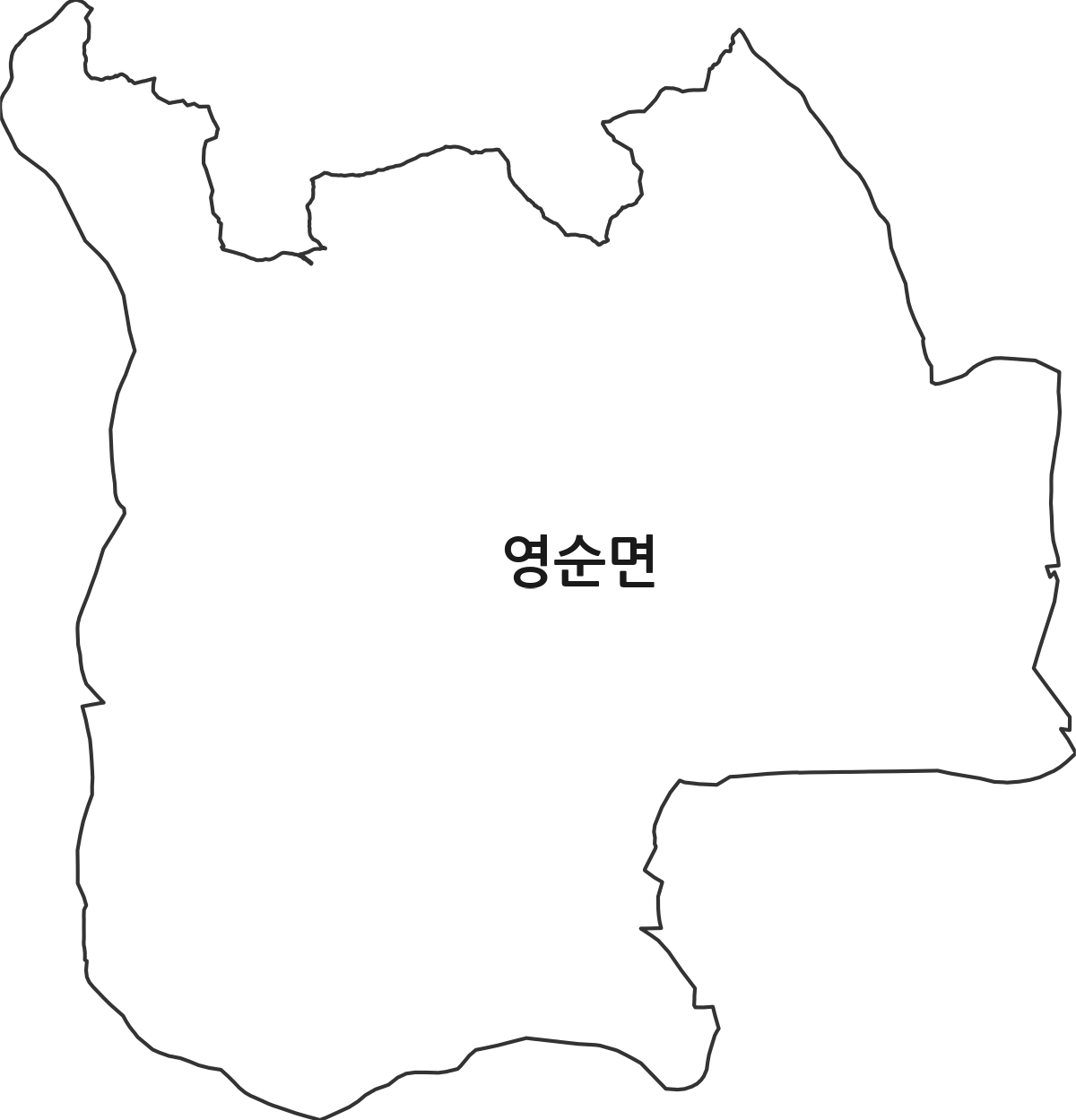경상북도 문경시 영순면 법정동 행정구역 경계 지도