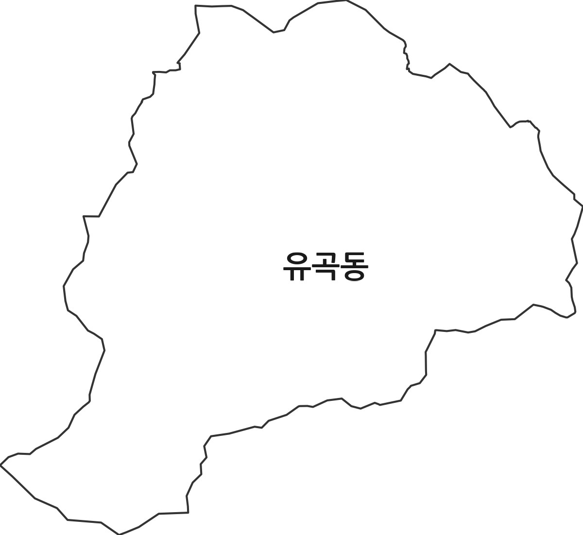 경상북도 문경시 유곡동 법정동 행정구역 경계 지도
