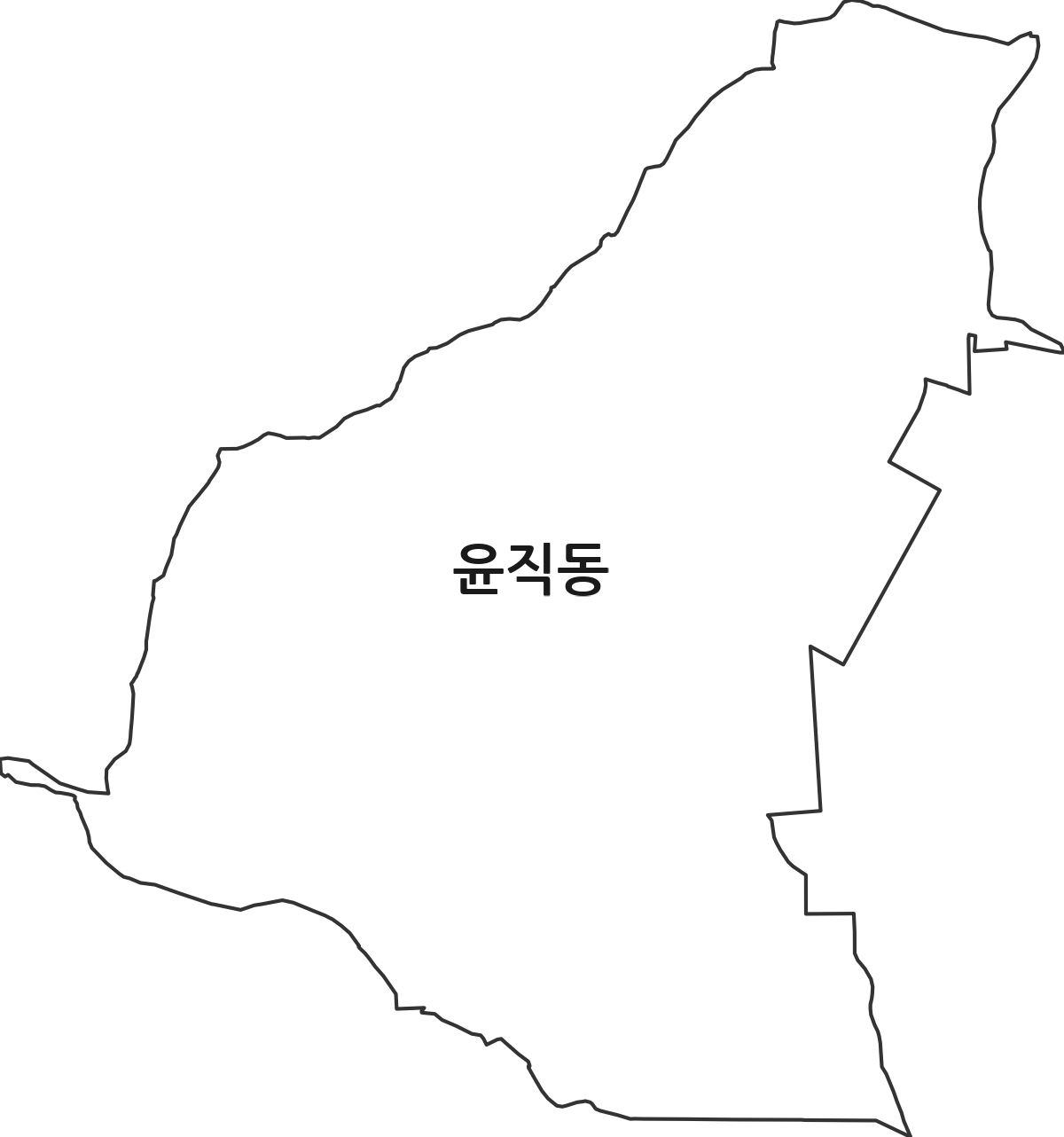 경상북도 문경시 윤직동 법정동 행정구역 경계 지도