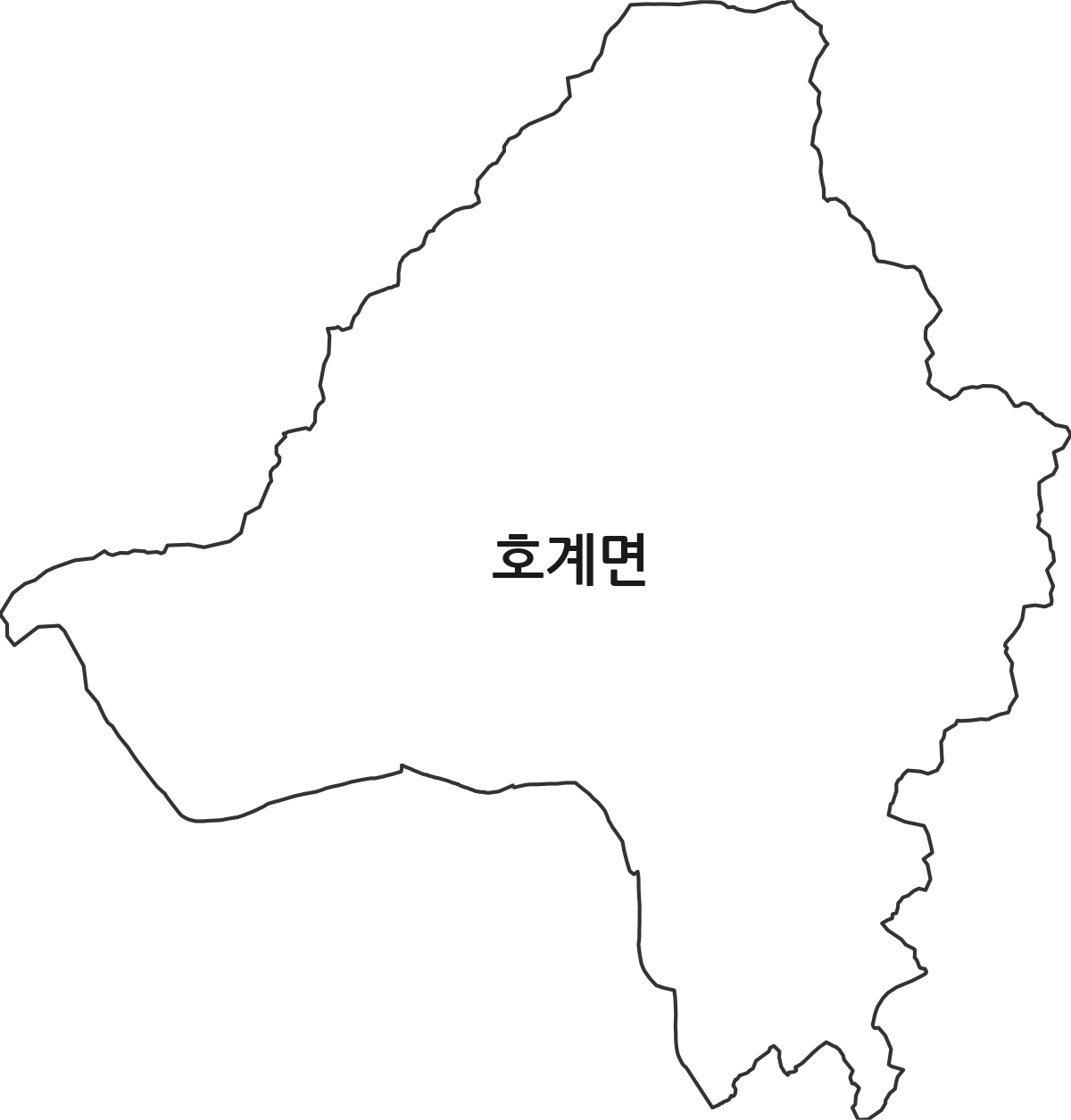 경상북도 문경시 호계면 법정동 행정구역 경계 지도