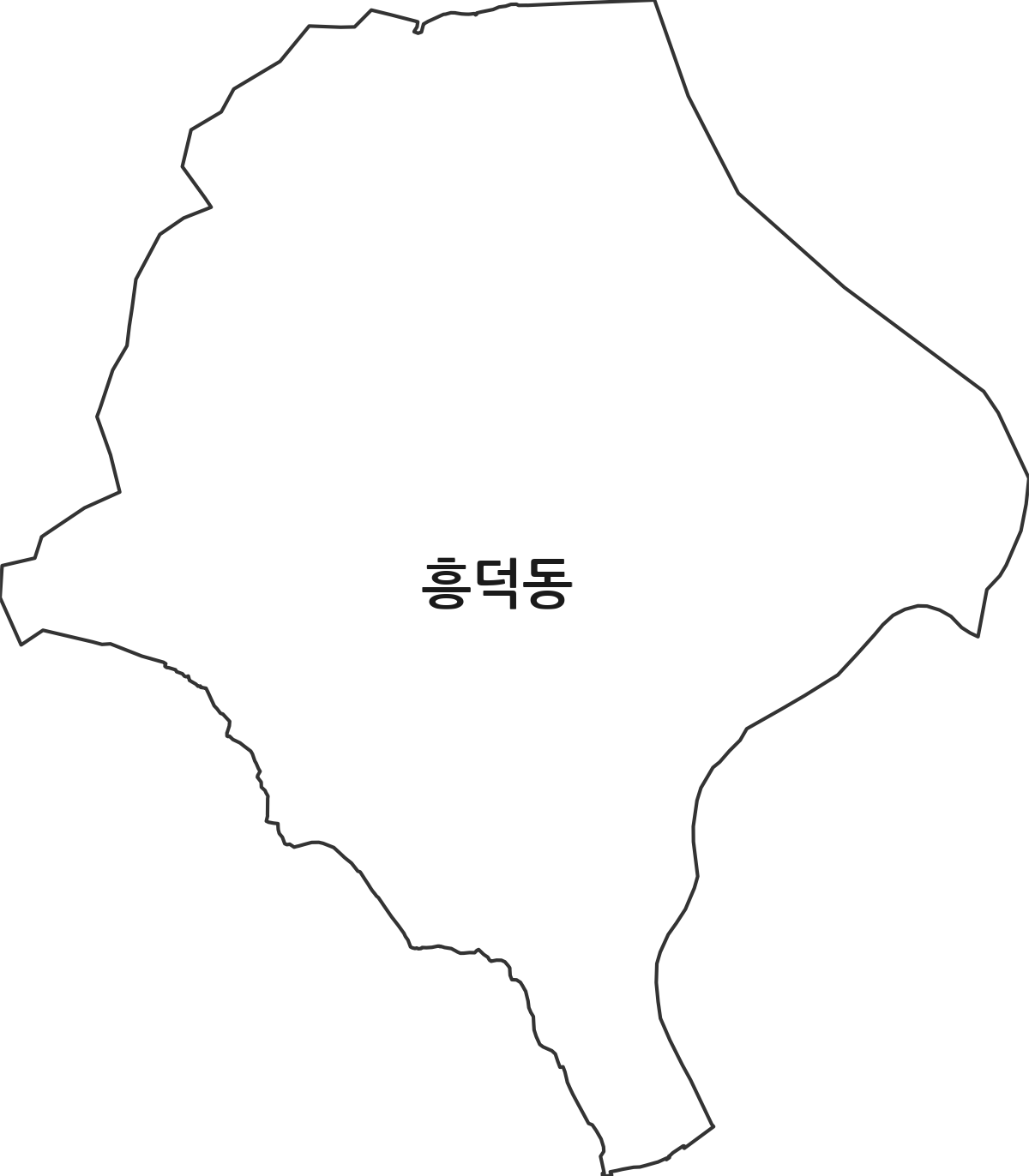 경상북도 문경시 흥덕동 법정동 행정구역 경계 지도