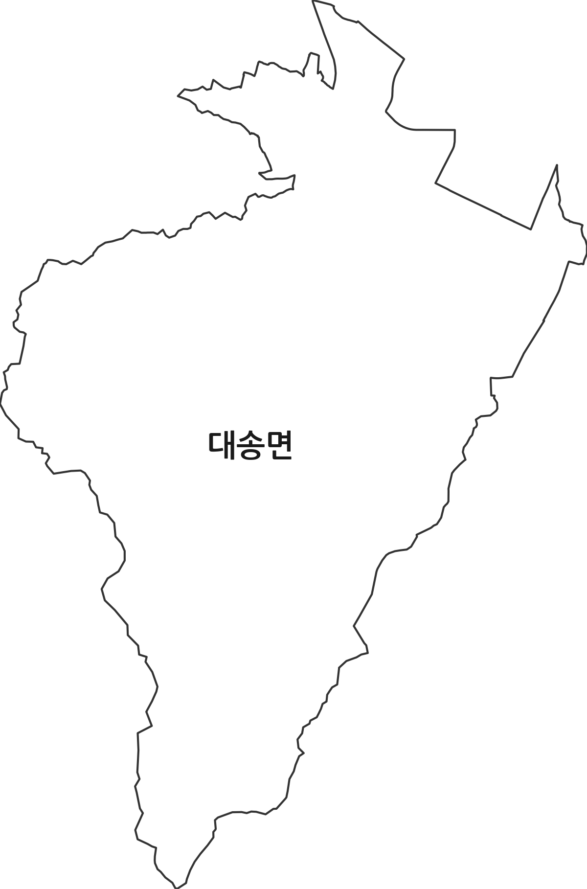 경상북도 포항시 남구 대송면 행정동 행정구역 경계 지도