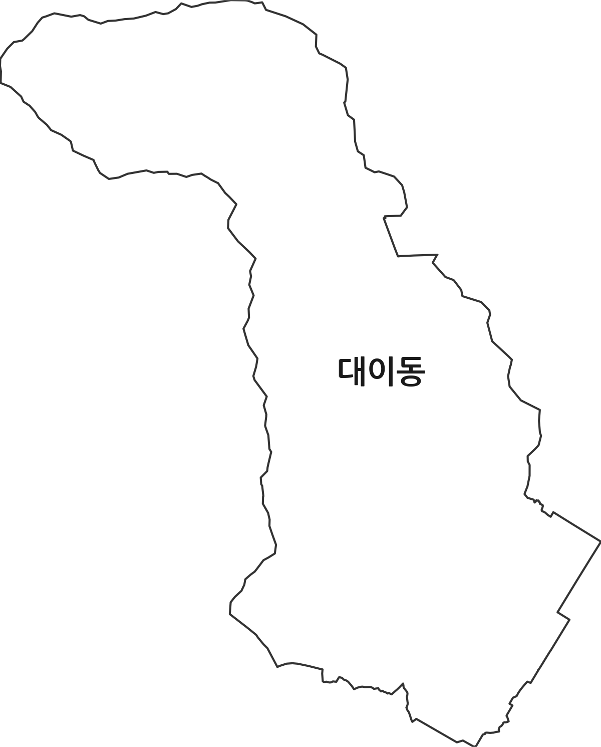 경상북도 포항시 남구 대이동 행정동 행정구역 경계 지도