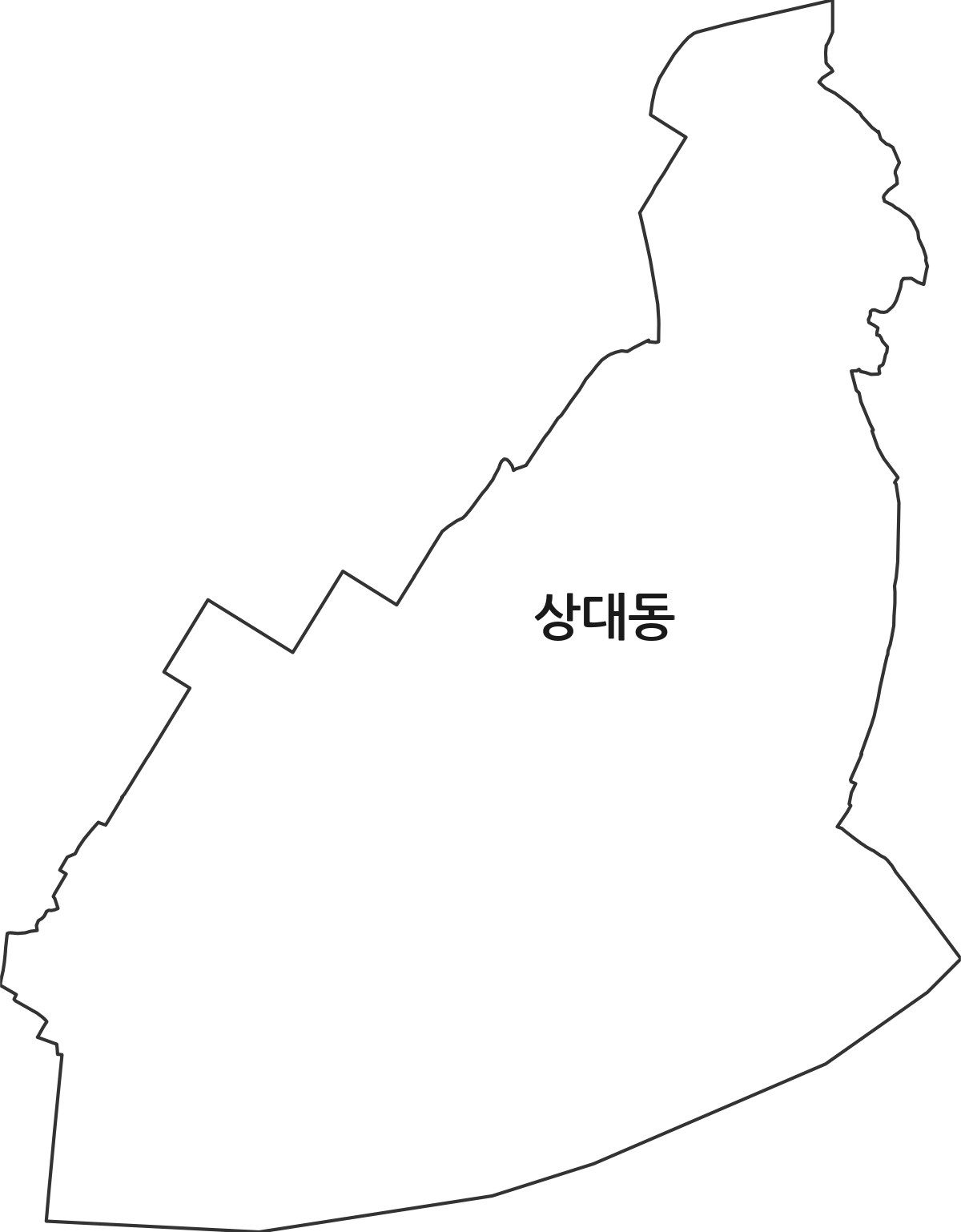 경상북도 포항시 남구 상대동 행정동 행정구역 경계 지도