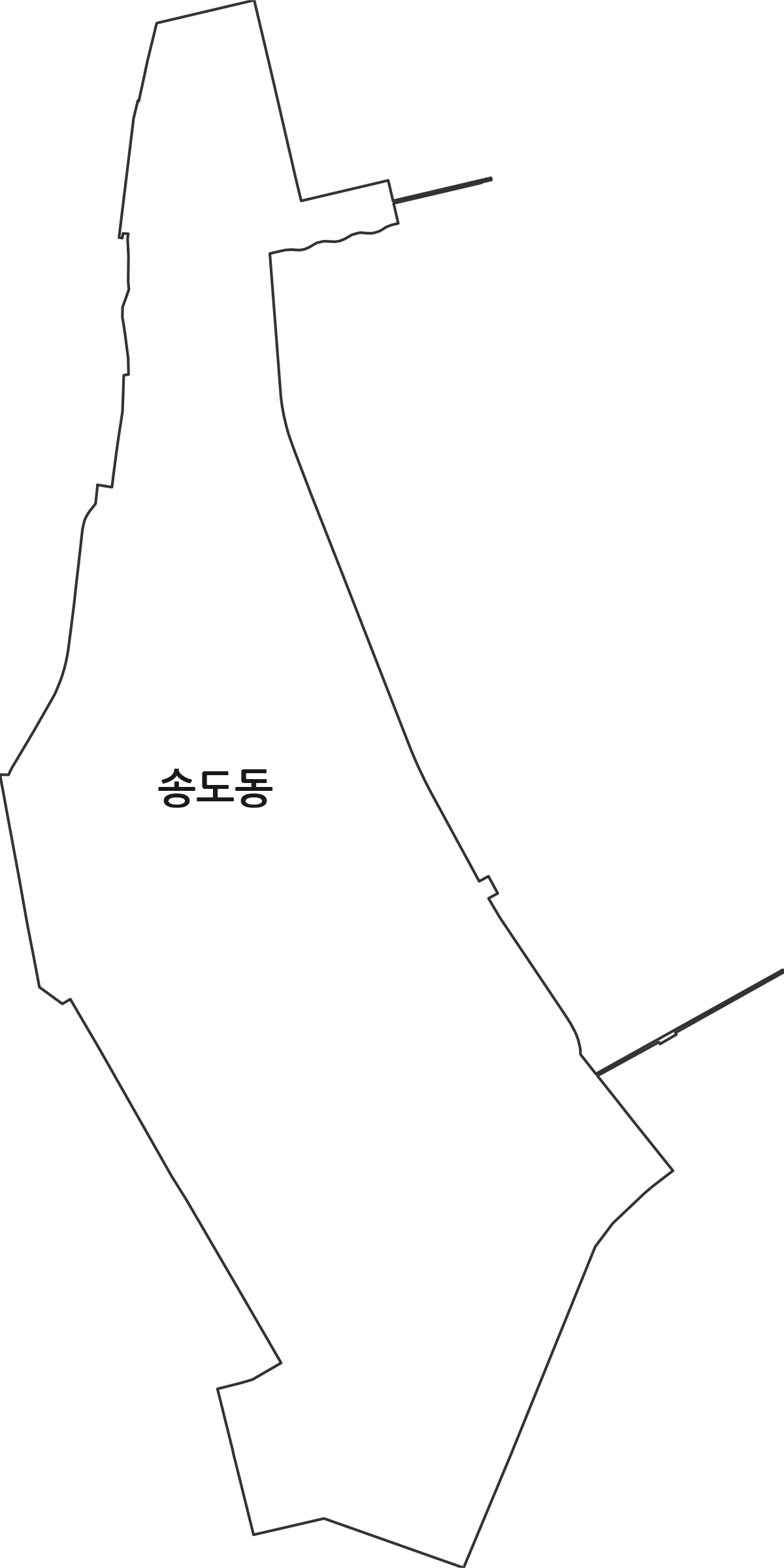 경상북도 포항시 남구 송도동 행정동 행정구역 경계 지도