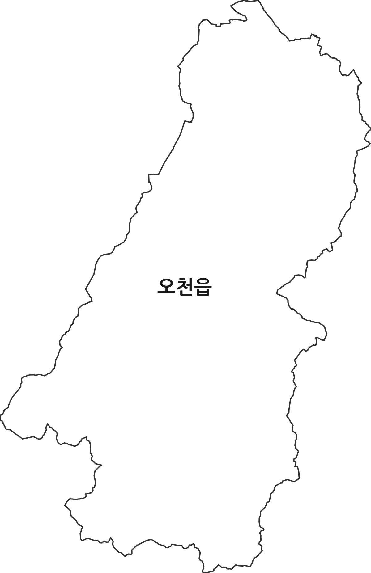 경상북도 포항시 남구 오천읍 행정동 행정구역 경계 지도