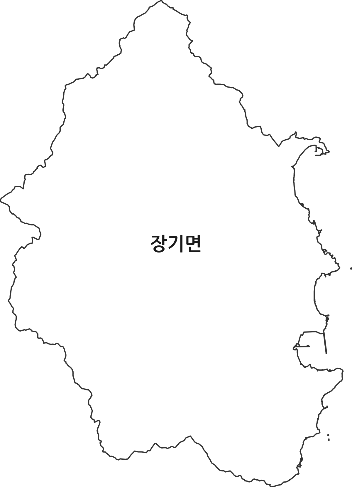 경상북도 포항시 남구 장기면 행정동 행정구역 경계 지도