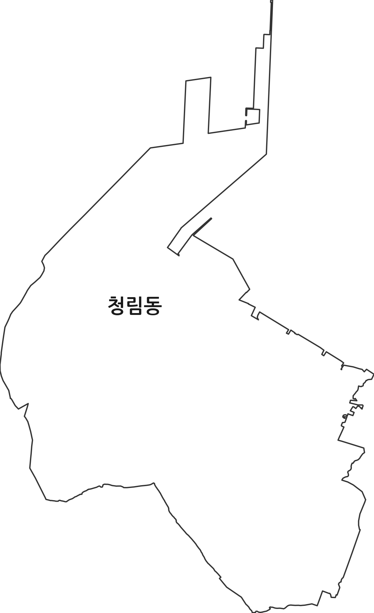 경상북도 포항시 남구 청림동 행정동 행정구역 경계 지도