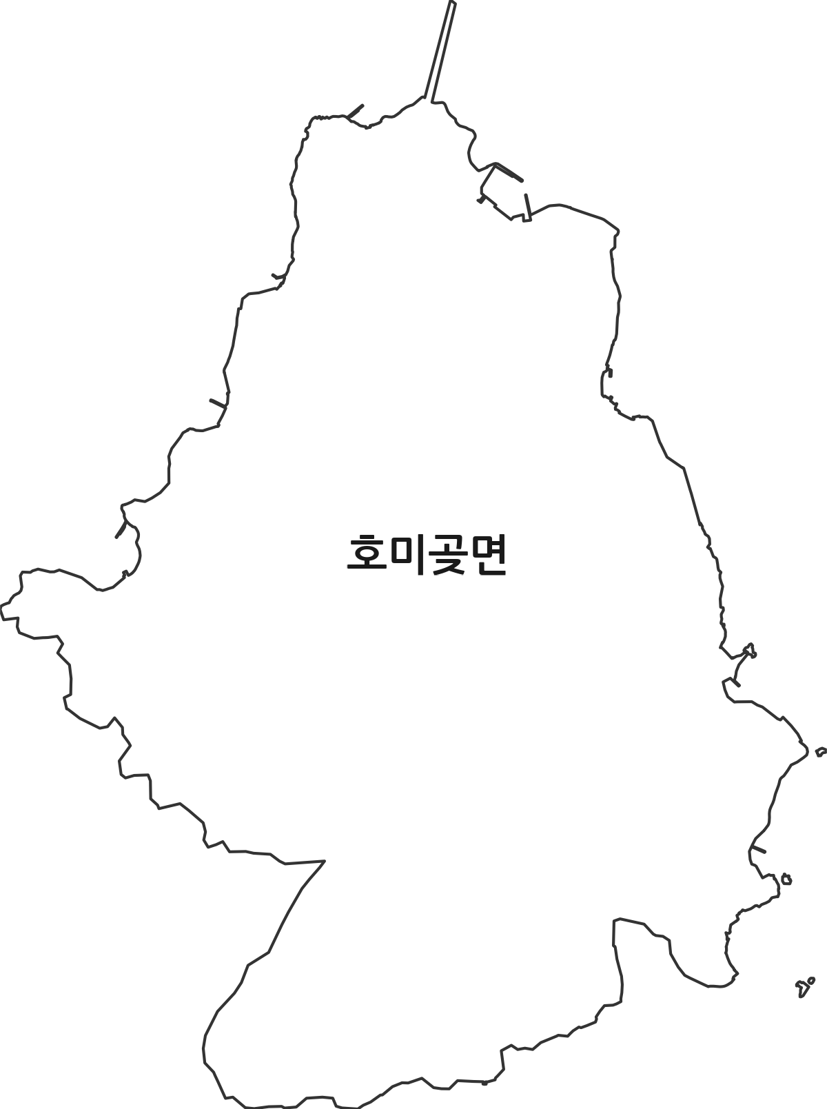 경상북도 포항시 남구 호미곶면 행정동 행정구역 경계 지도
