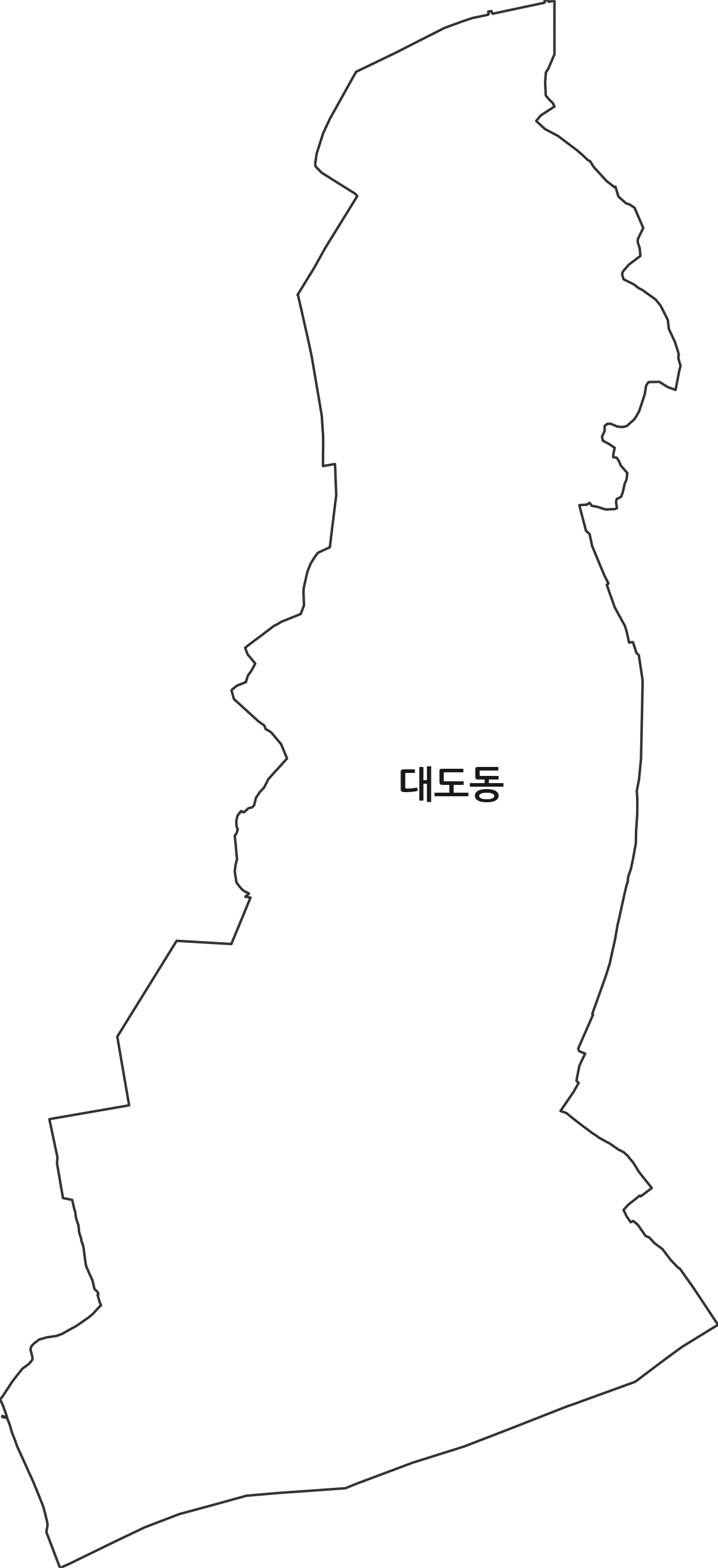 경상북도 포항시 남구 대도동 법정동 행정구역 경계 지도