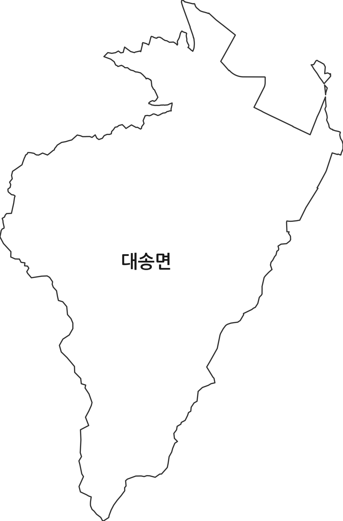 경상북도 포항시 남구 대송면 법정동 행정구역 경계 지도