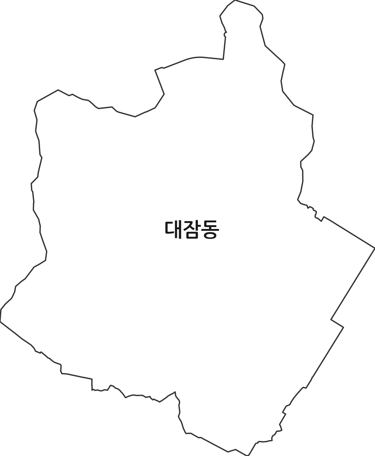 경상북도 포항시 남구 대잠동 법정동 행정구역 경계 지도