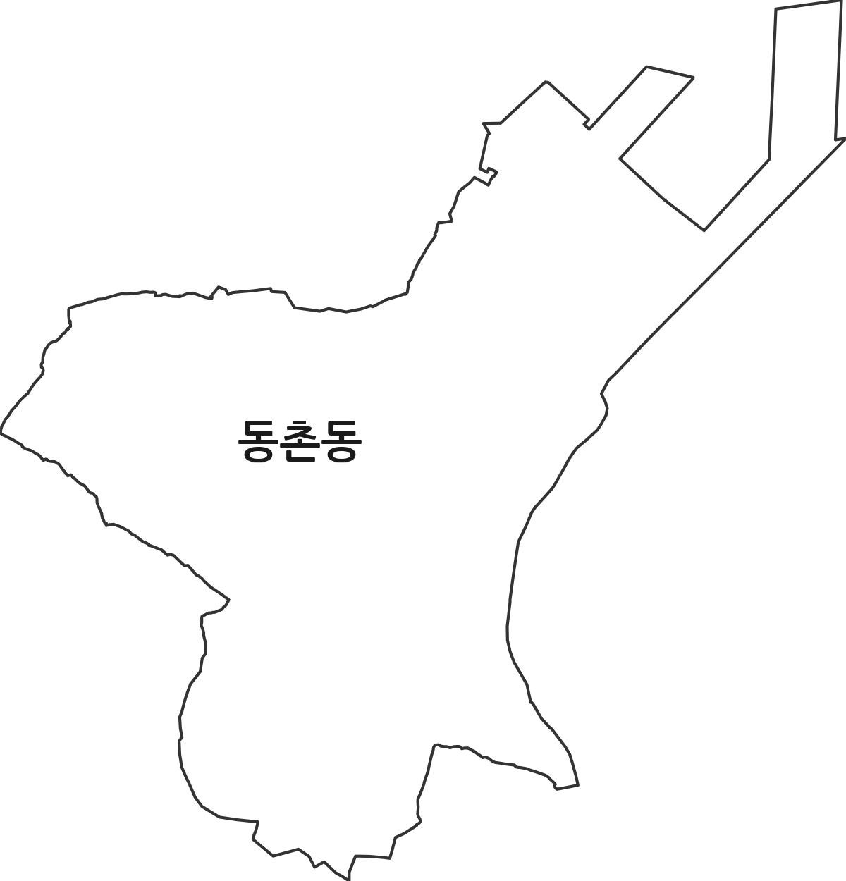 경상북도 포항시 남구 동촌동 법정동 행정구역 경계 지도