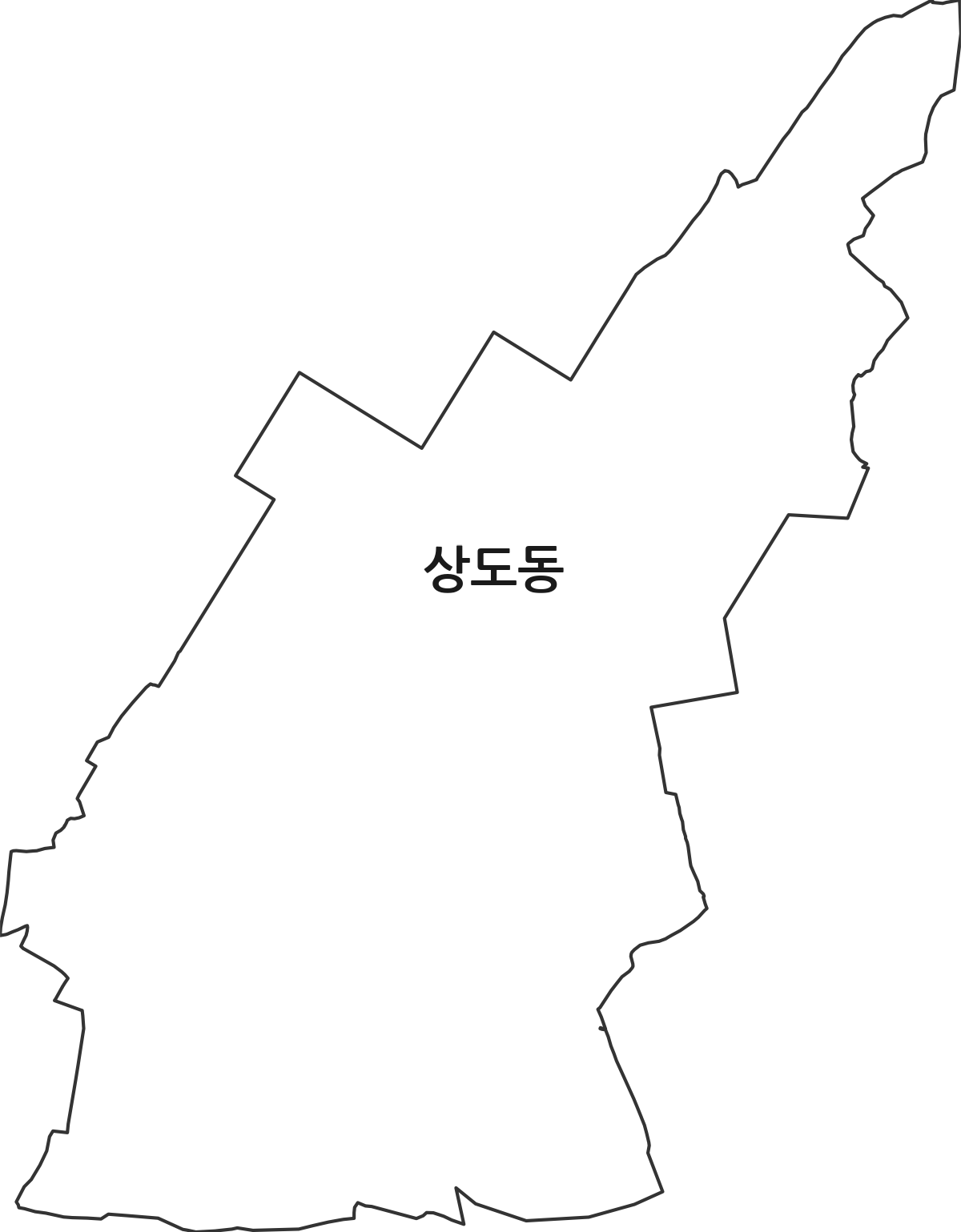 경상북도 포항시 남구 상도동 법정동 행정구역 경계 지도